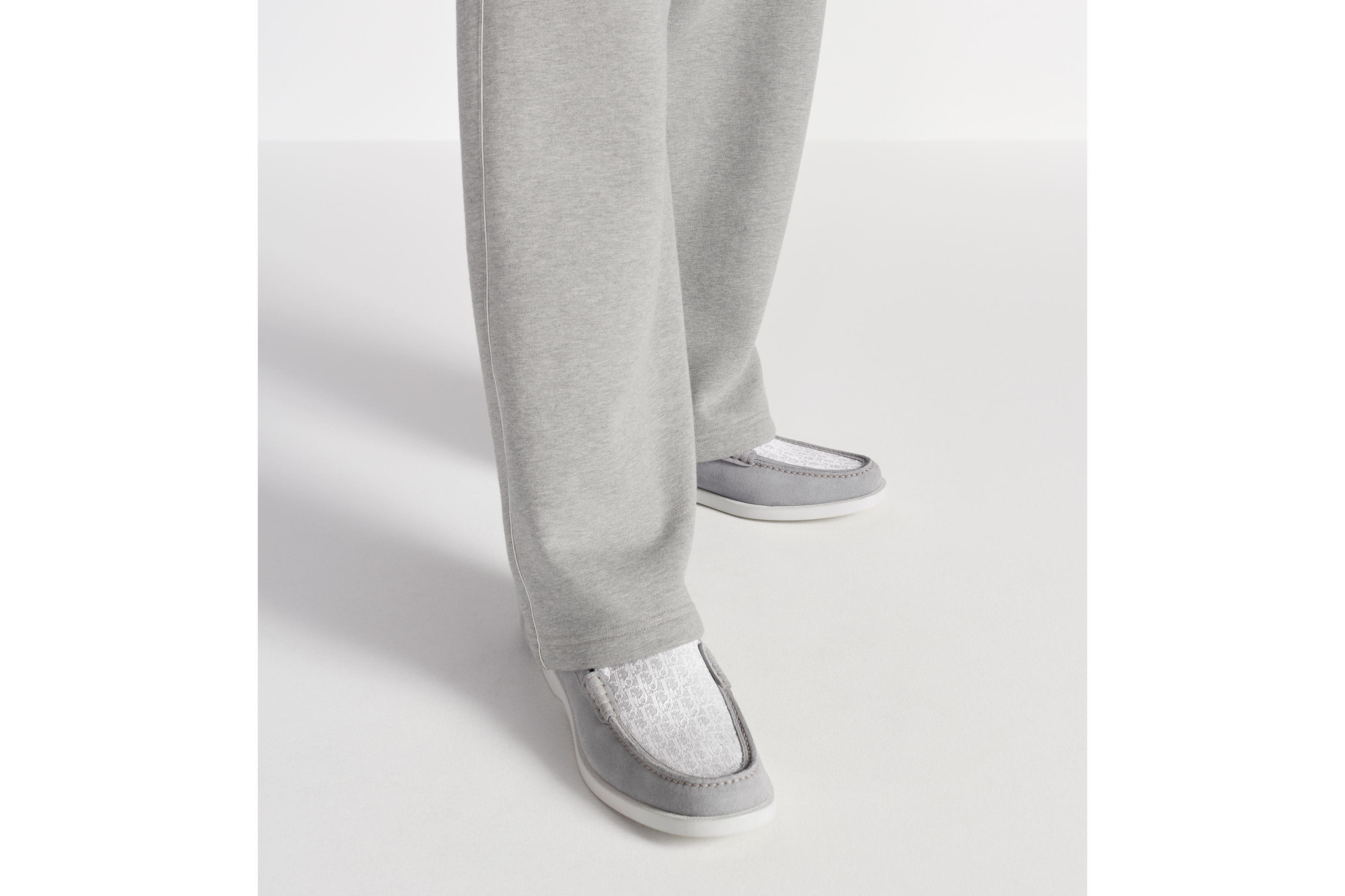 look_image_alt_prefix Dior Granville 乐福鞋 迪奥灰绒面革和提花面料 Oblique 印花 E23