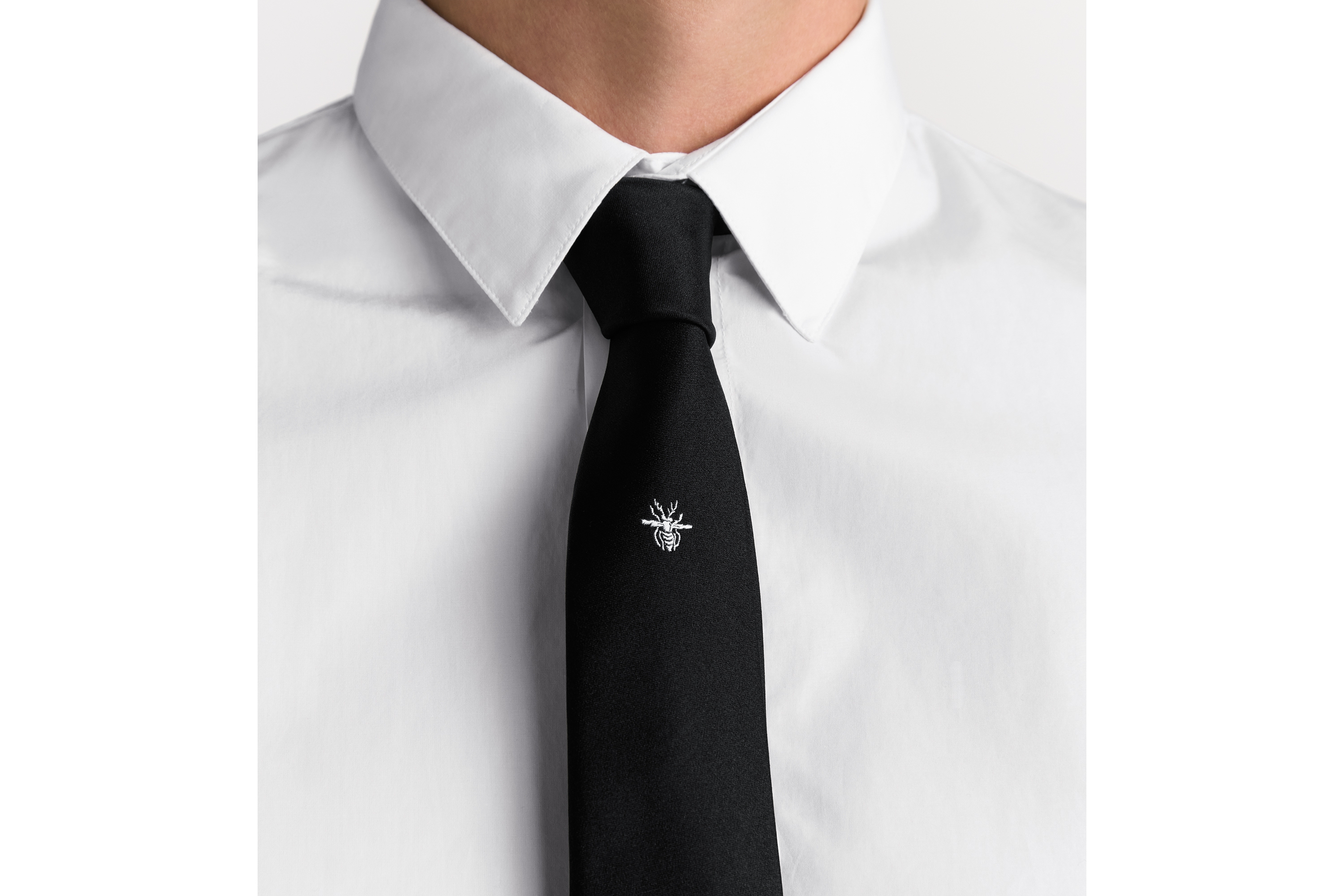 领带 黑色桑蚕丝面料小蜜蜂图案 E36