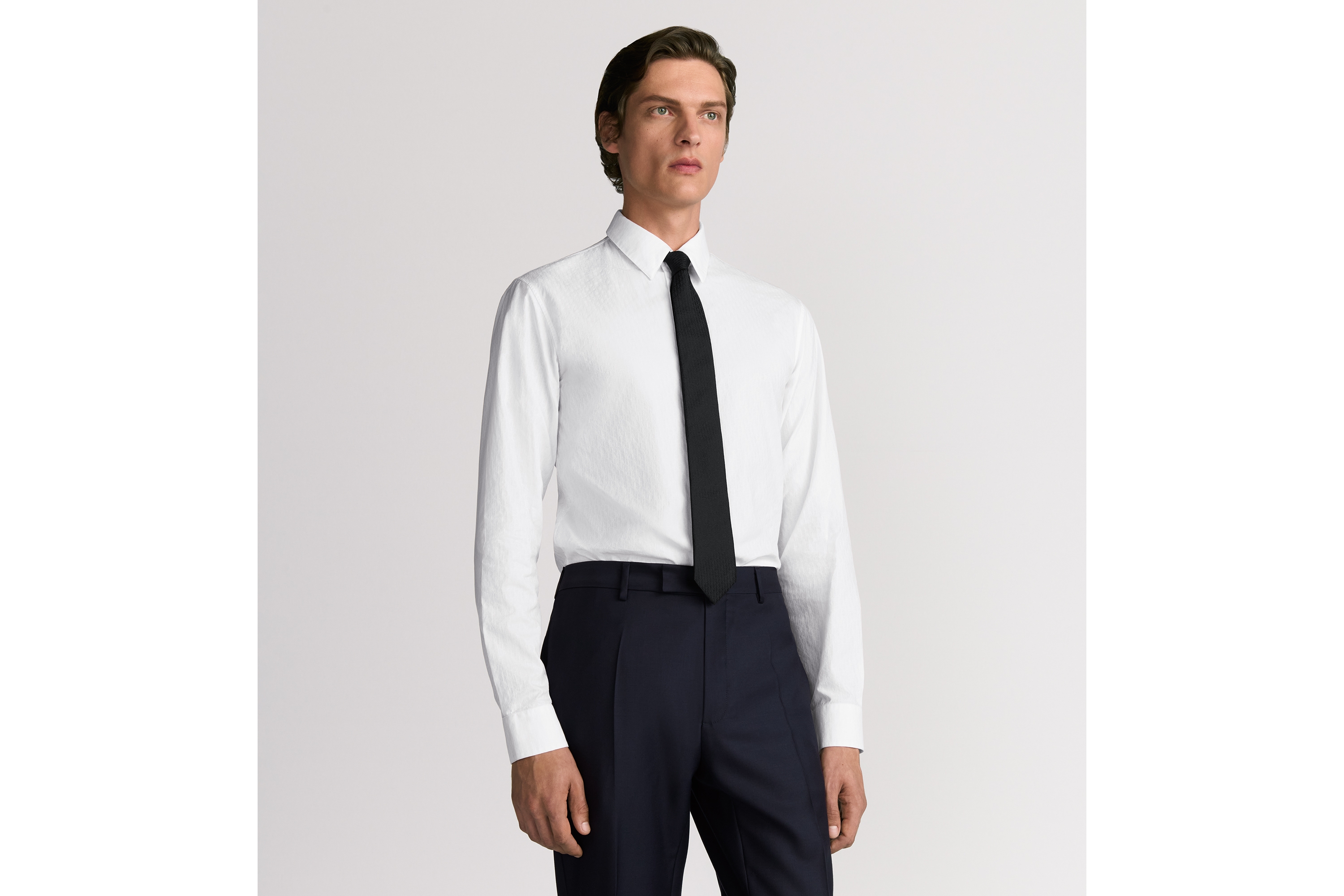 衬衫 白色棉质面料 Oblique 印花 E07