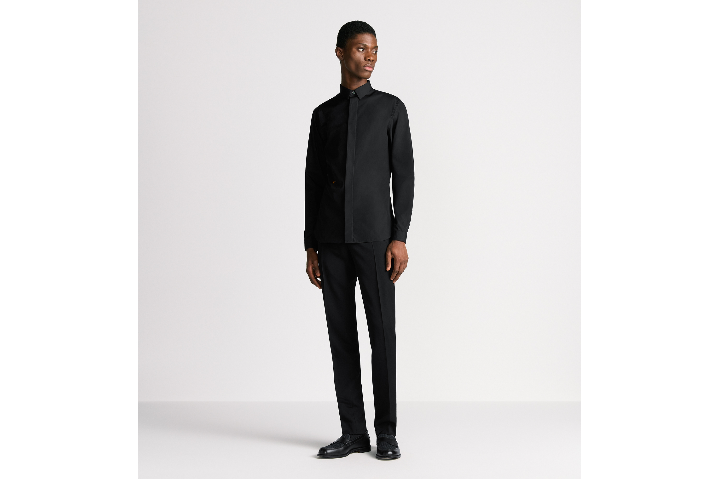 衬衫 黑色棉府绸金色小蜜蜂刺绣 E08