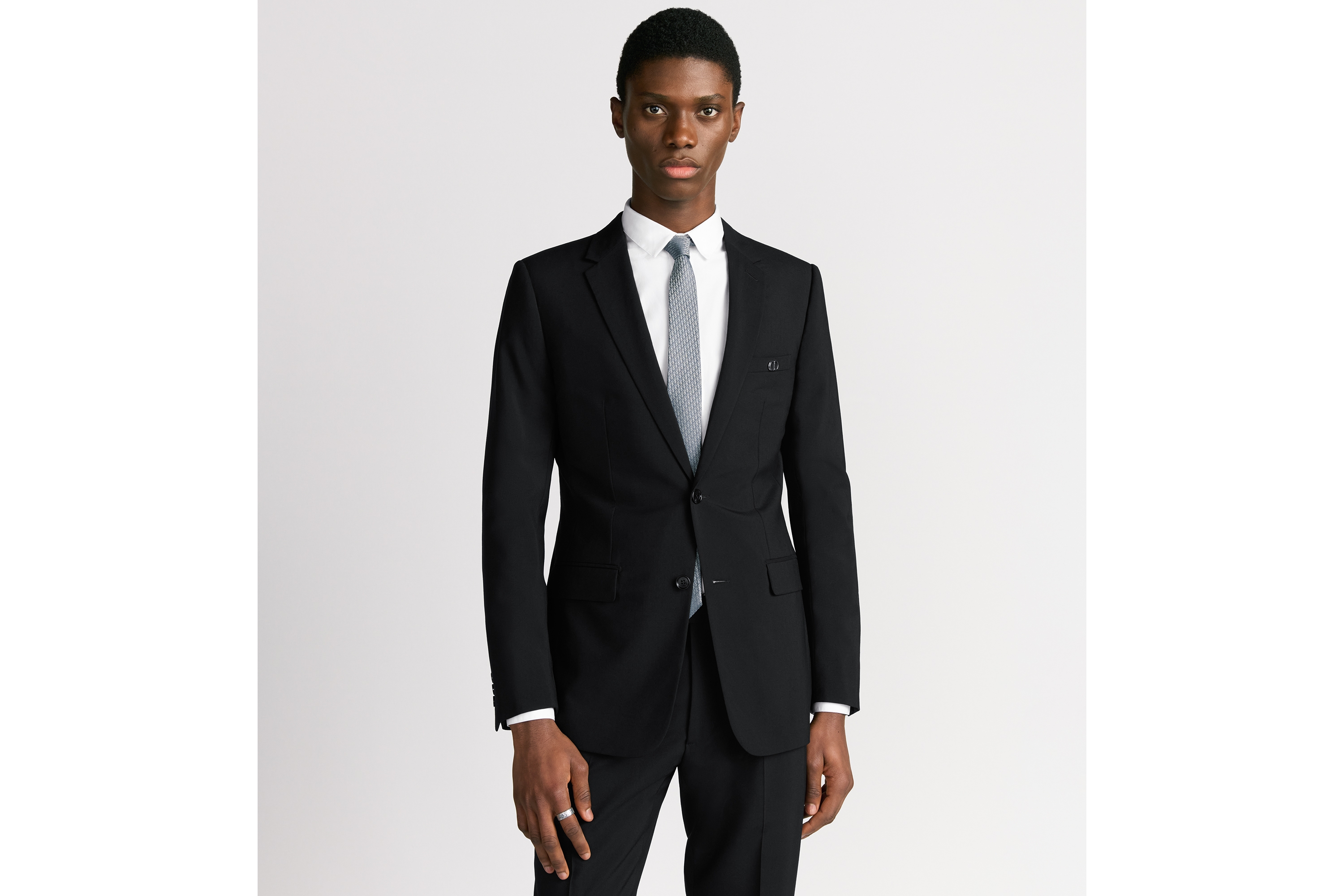 look_image_alt_prefix Dior 印花领带 灰色桑蚕丝面料 Oblique 印花 E35