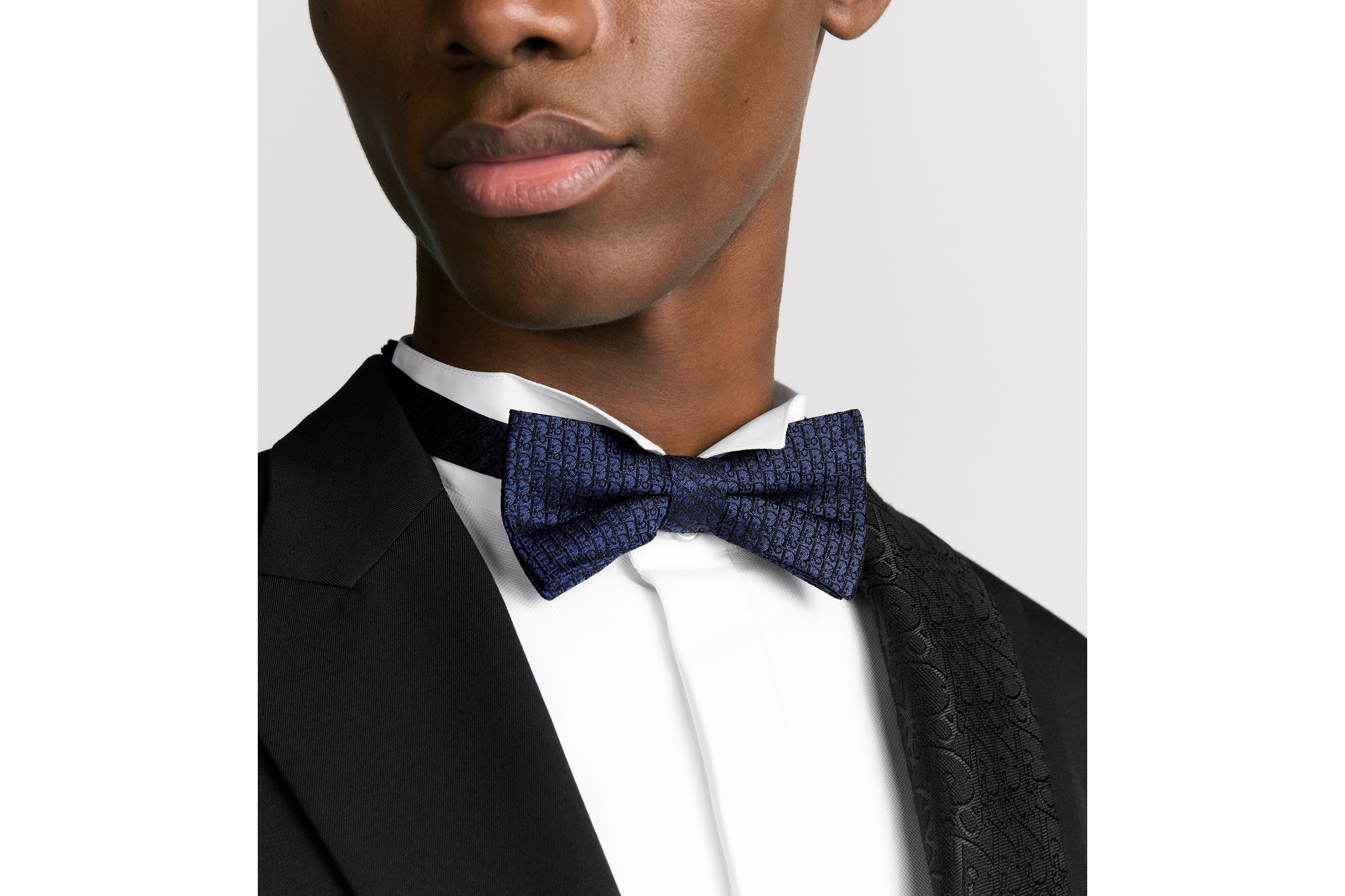 look_image_alt_prefix Dior 印花领结 蓝色桑蚕丝面料 Oblique 印花 E35