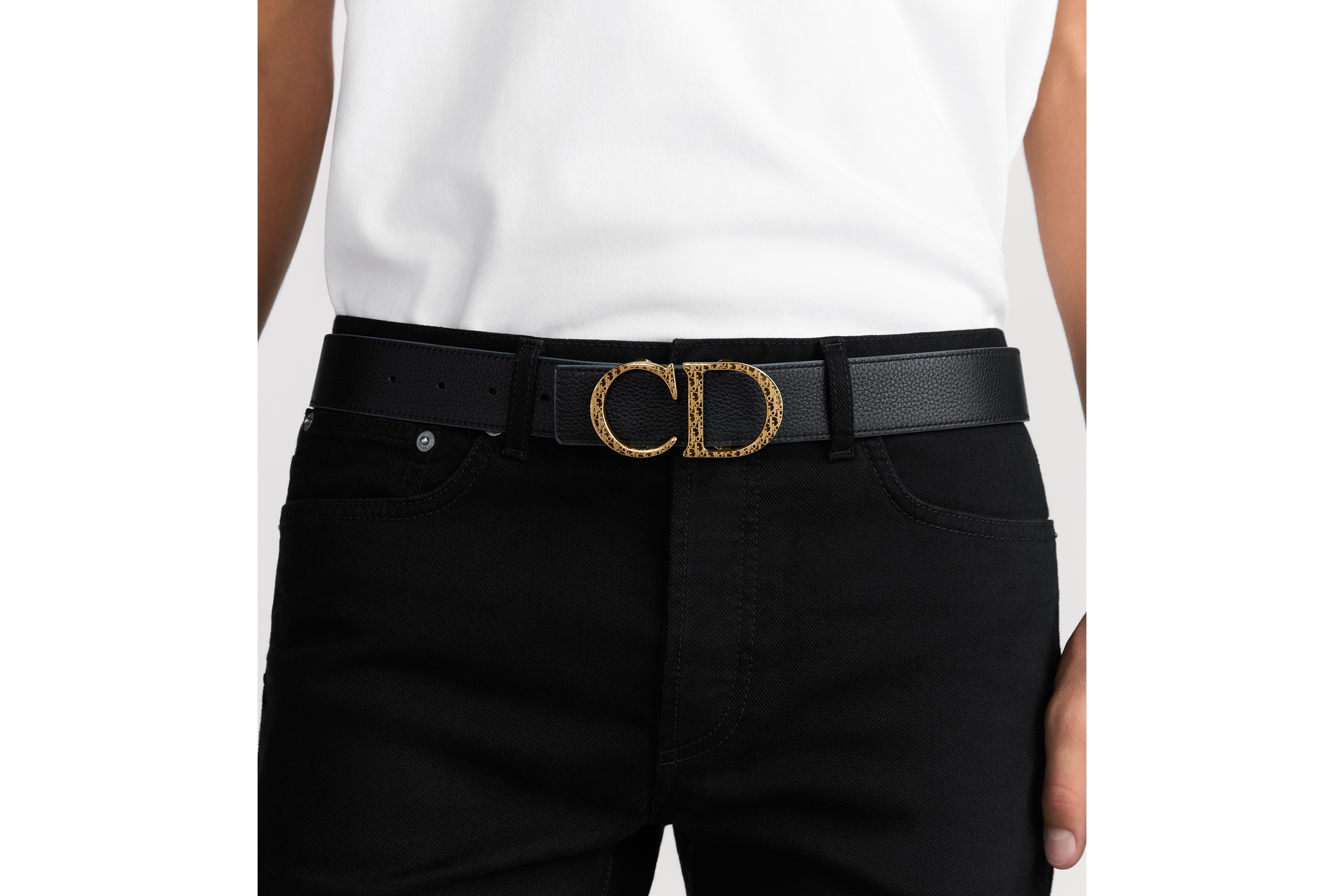 look_image_alt_prefix CD 腰带扣 35 毫米金色饰面铜合金 Dior Oblique 图案 E45