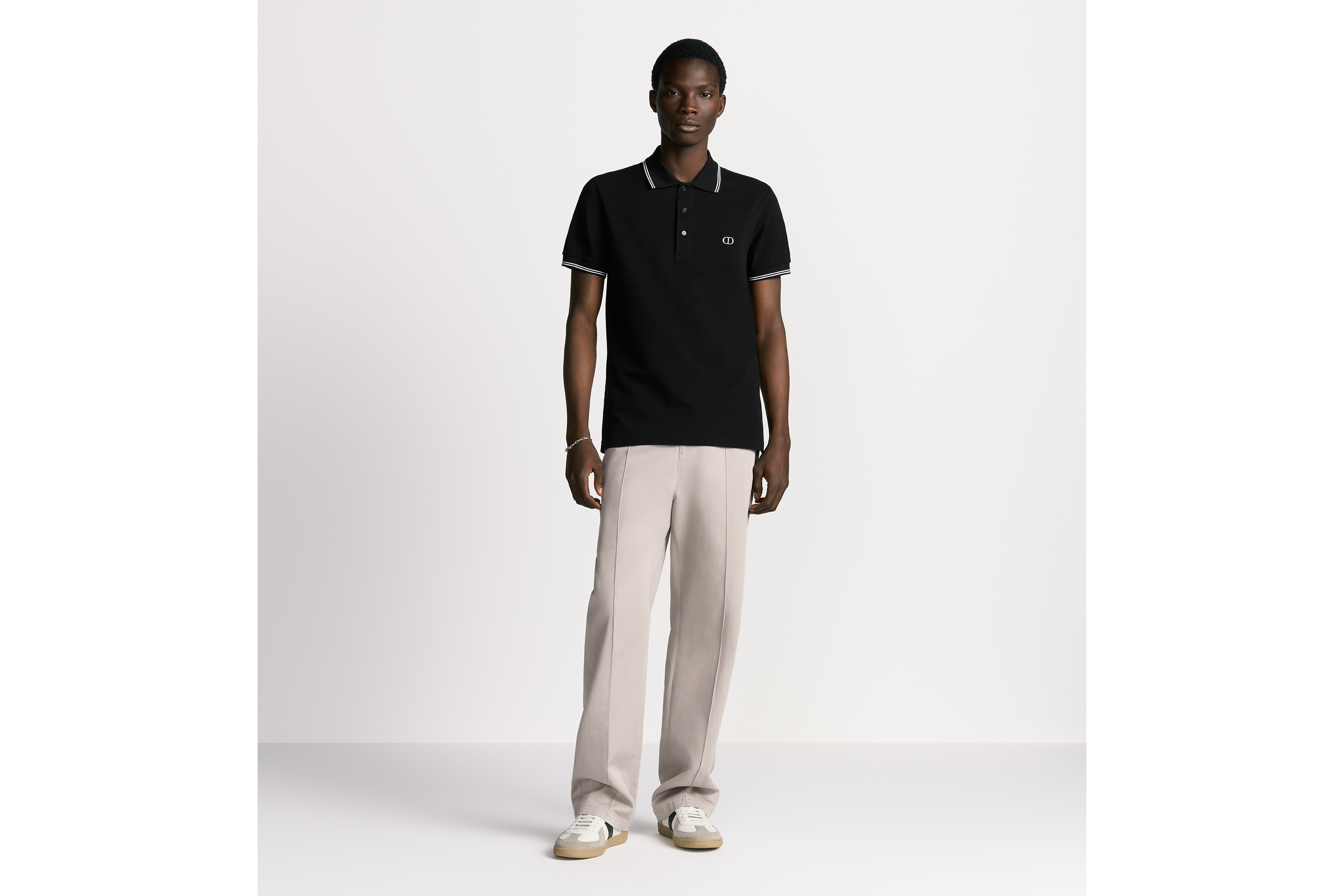 look_image_alt_prefix Polo 衫 黑色棉质珠地布 CD Icon 标志 E08