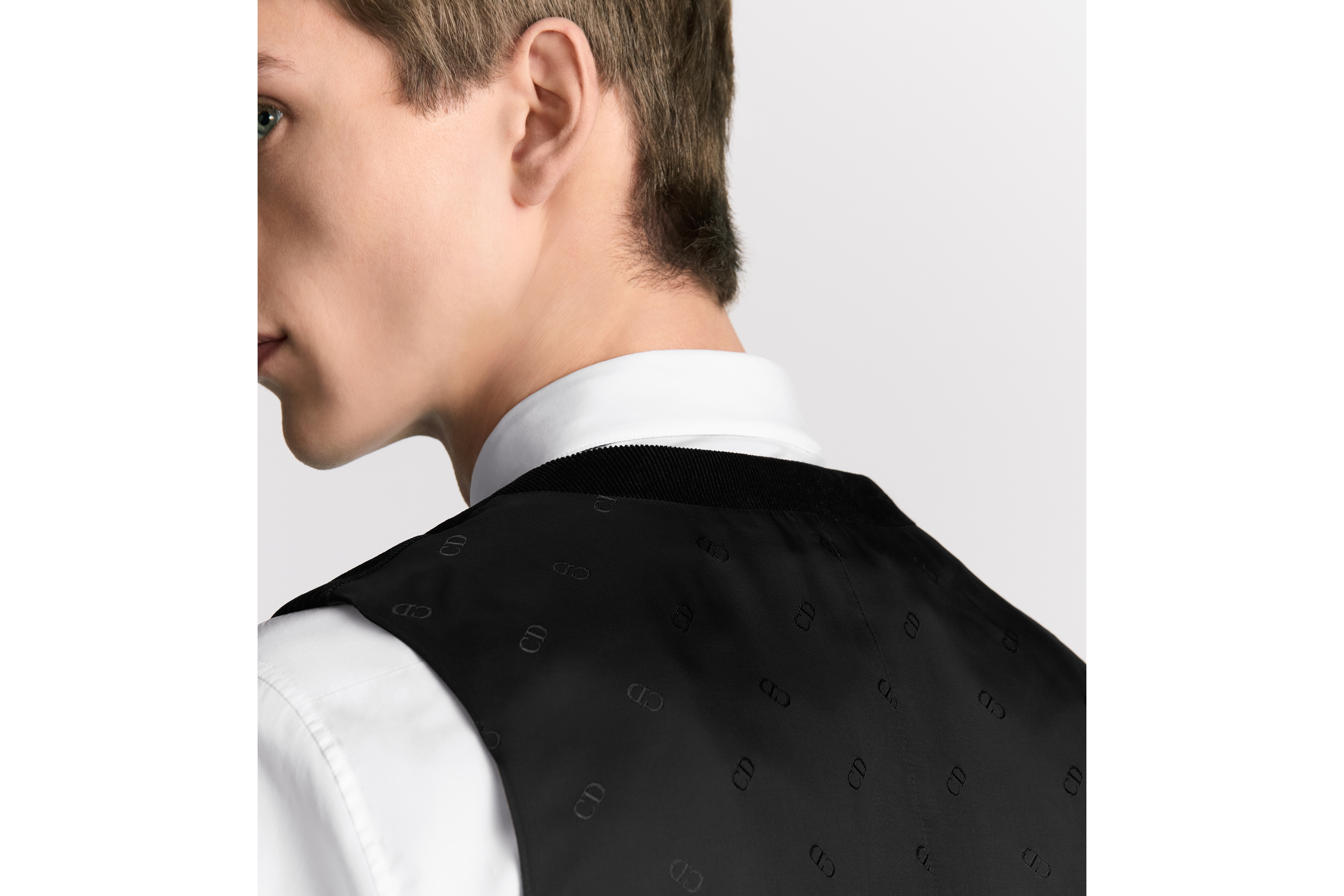 look_image_alt_prefix 背心 黑色棉质混纺灯芯绒 E10