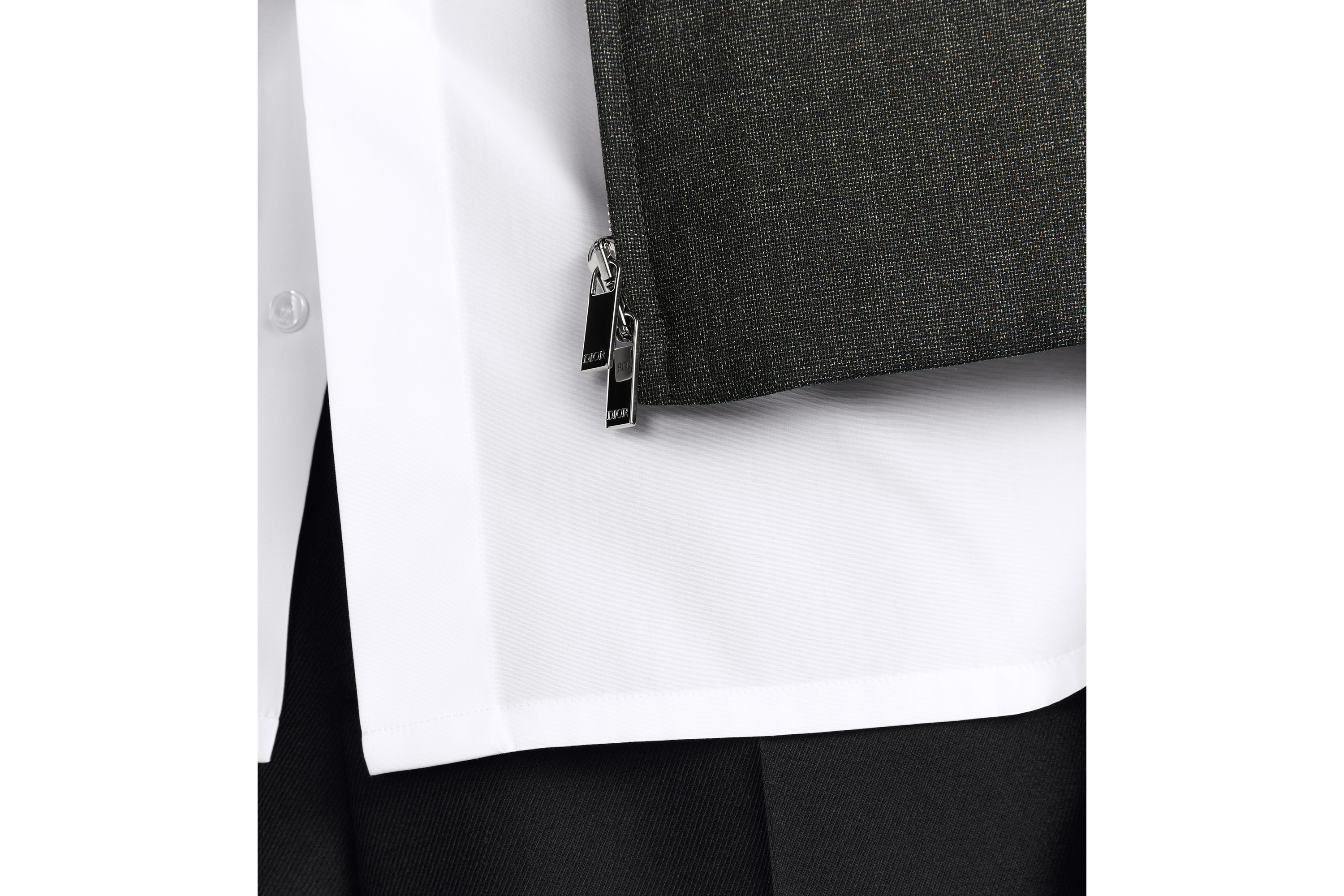 look_image_alt_prefix 拉链夹克 灰色绵羊毛篮纹编织面料 E04