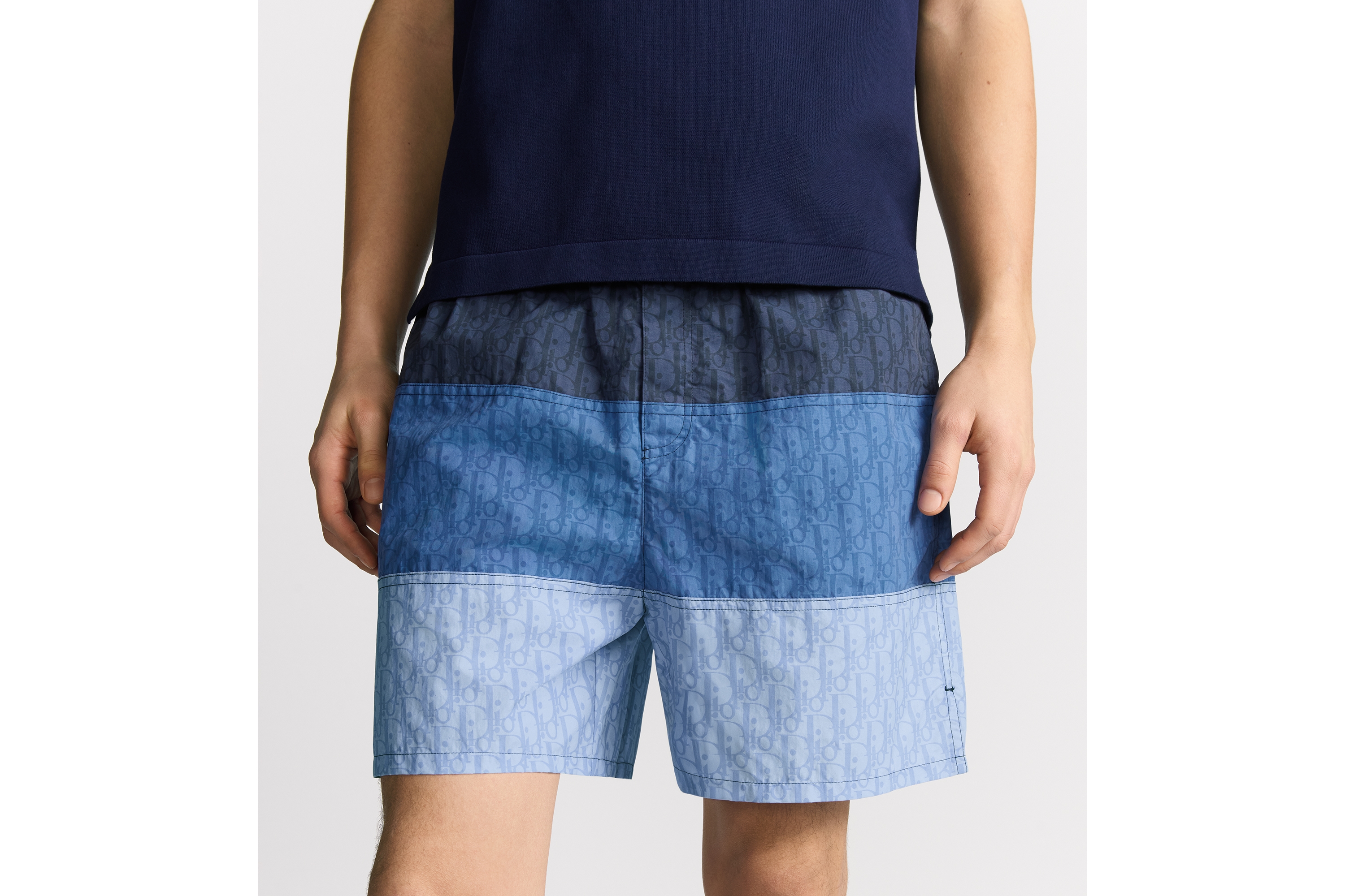 泳装短裤 蓝色色块科技面料 Oblique 印花 E13