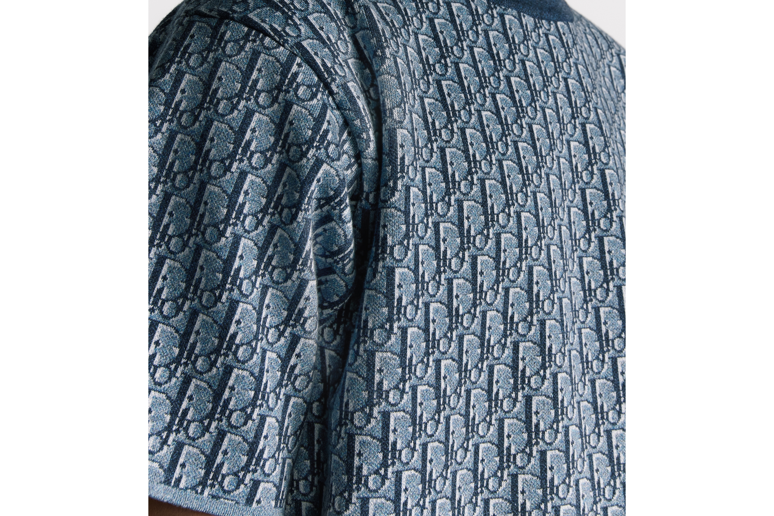 look_image_alt_prefix 宽松版型 T 恤 蓝色棉质面料 Oblique 印花 E10