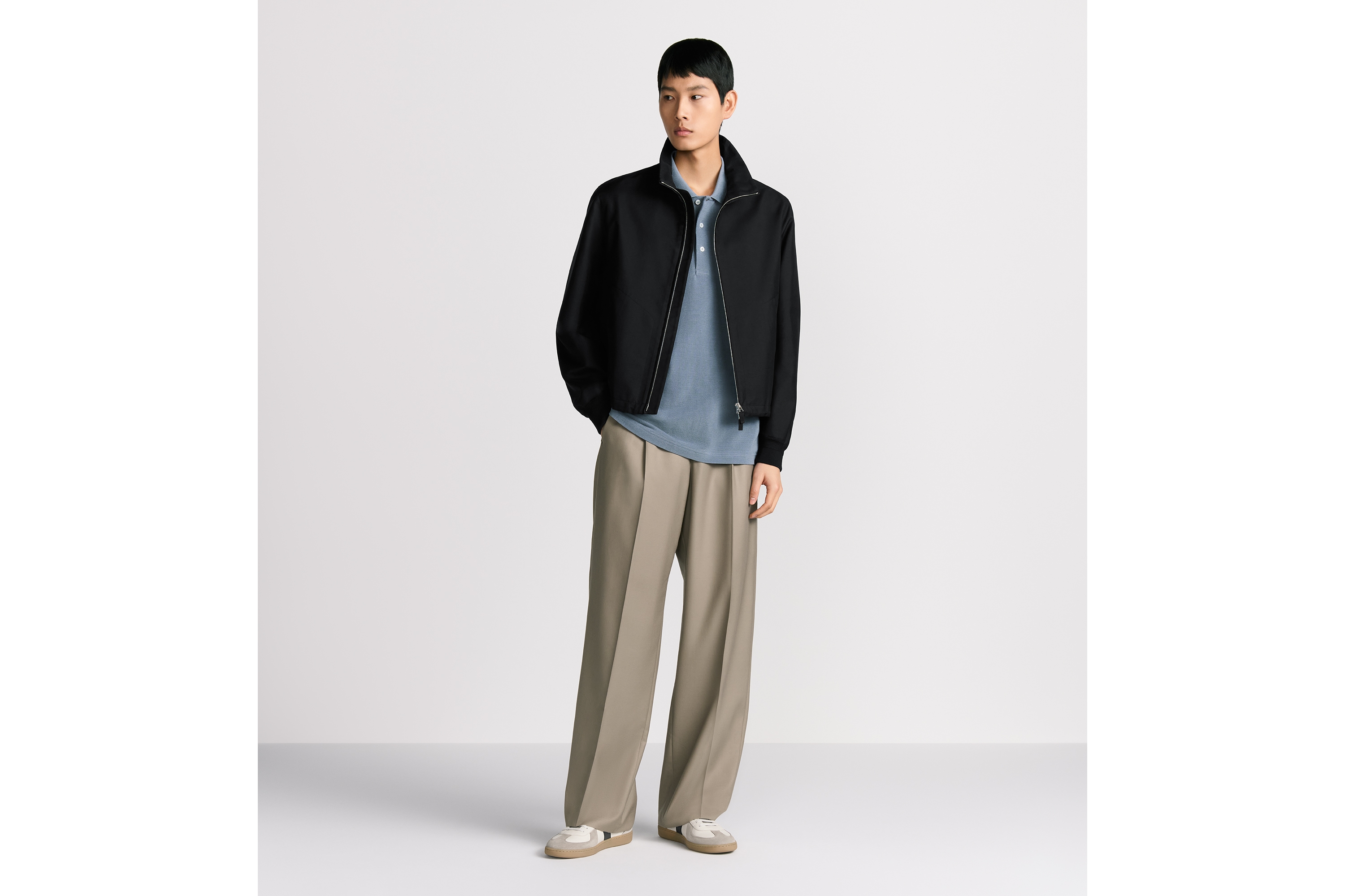 look_image_alt_prefix Dior Icons 短夹克 黑色桑蚕丝和棉质混纺斜纹面料 E02