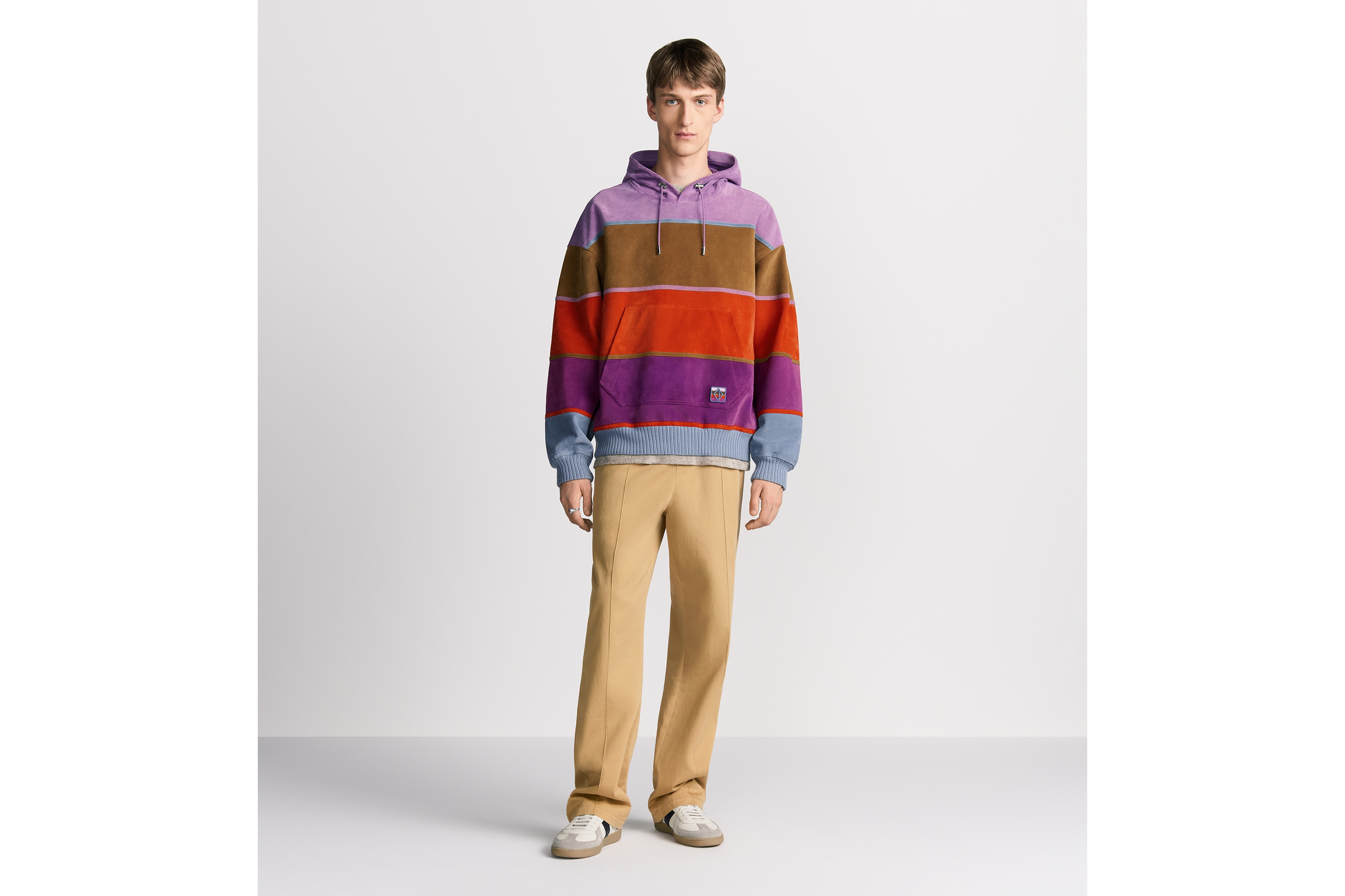 连帽短夹克 多色绒面牛皮革 CD Diamond 补丁 E02