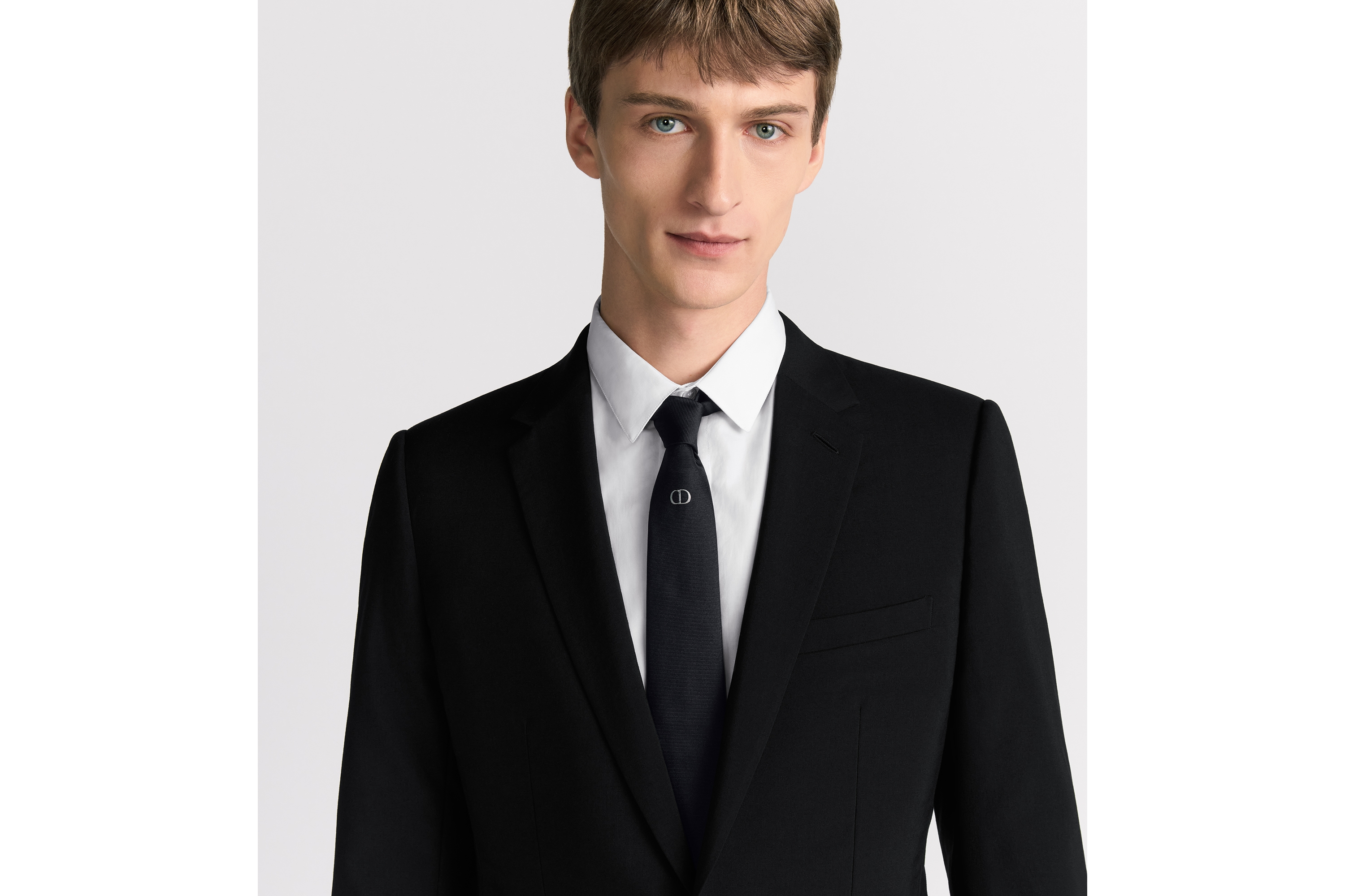 look_image_alt_prefix 领带 黑色桑蚕丝面料 CD Icon 标志 E35