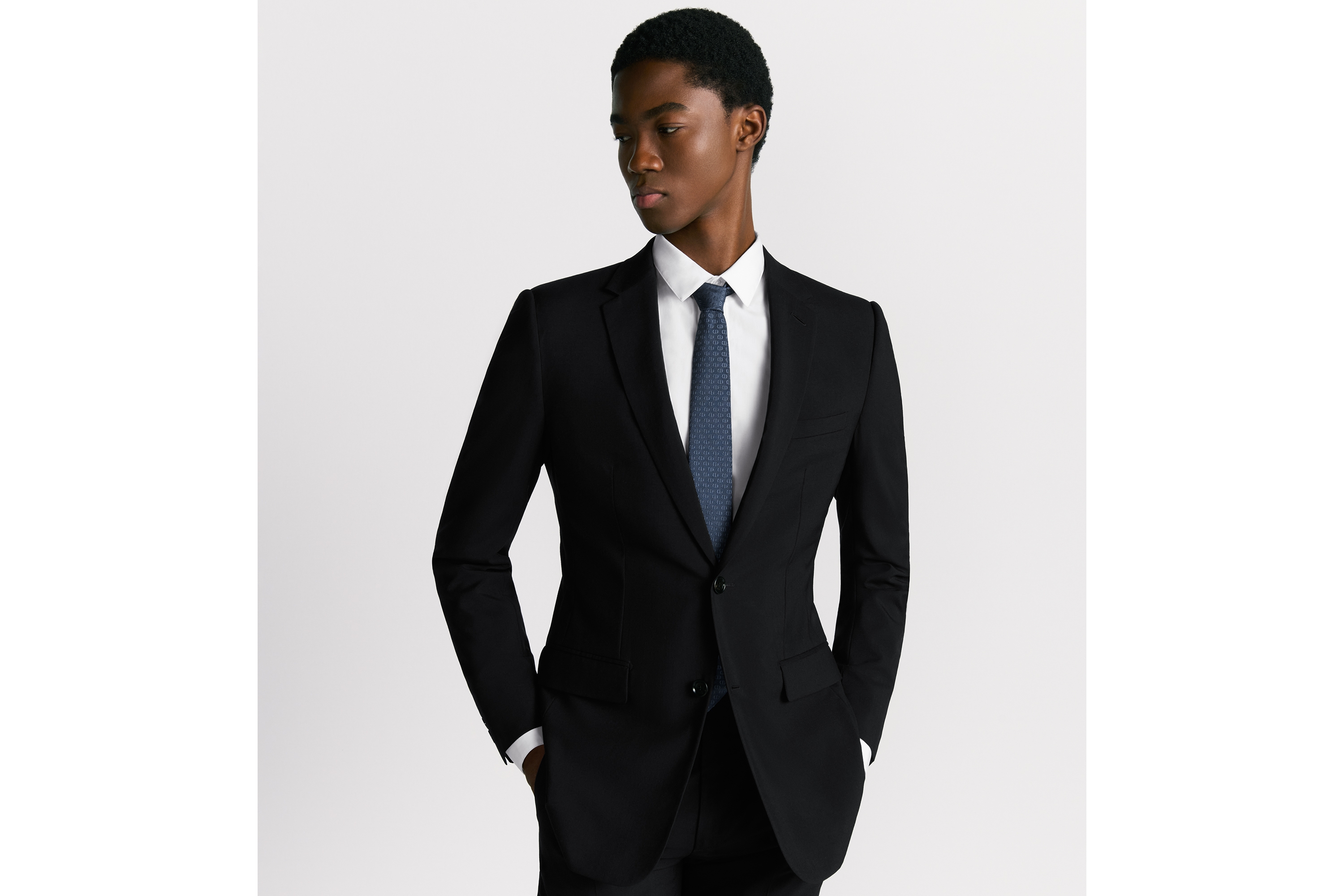 look_image_alt_prefix 领带 蓝色桑蚕丝面料 CD Icon 图案 E35