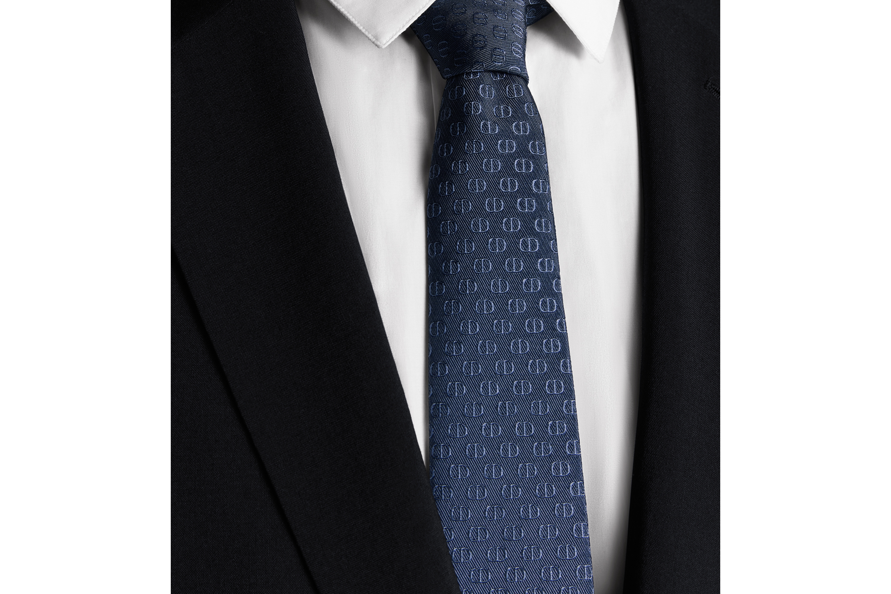 look_image_alt_prefix 领带 蓝色桑蚕丝面料 CD Icon 图案 E36