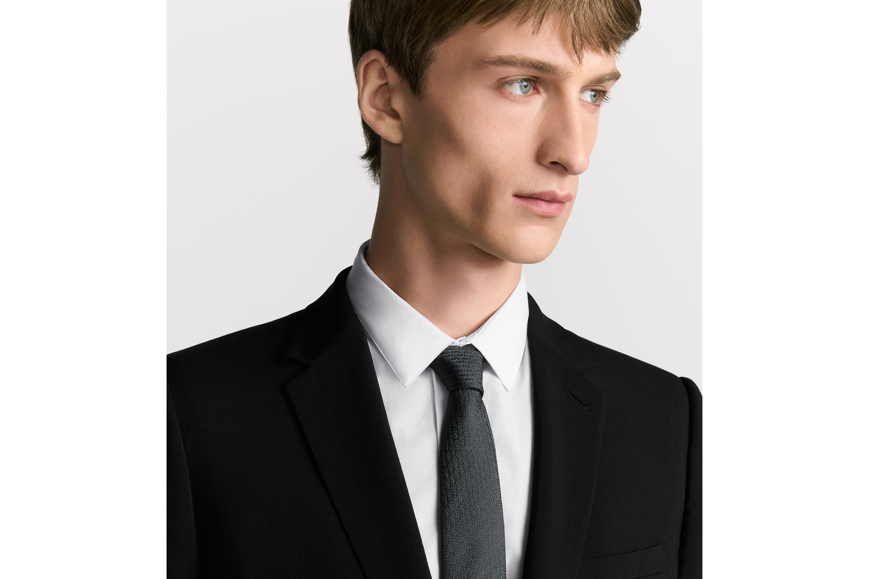 look_image_alt_prefix Dior 印花领带 煤灰色桑蚕丝面料 Oblique 印花 E35