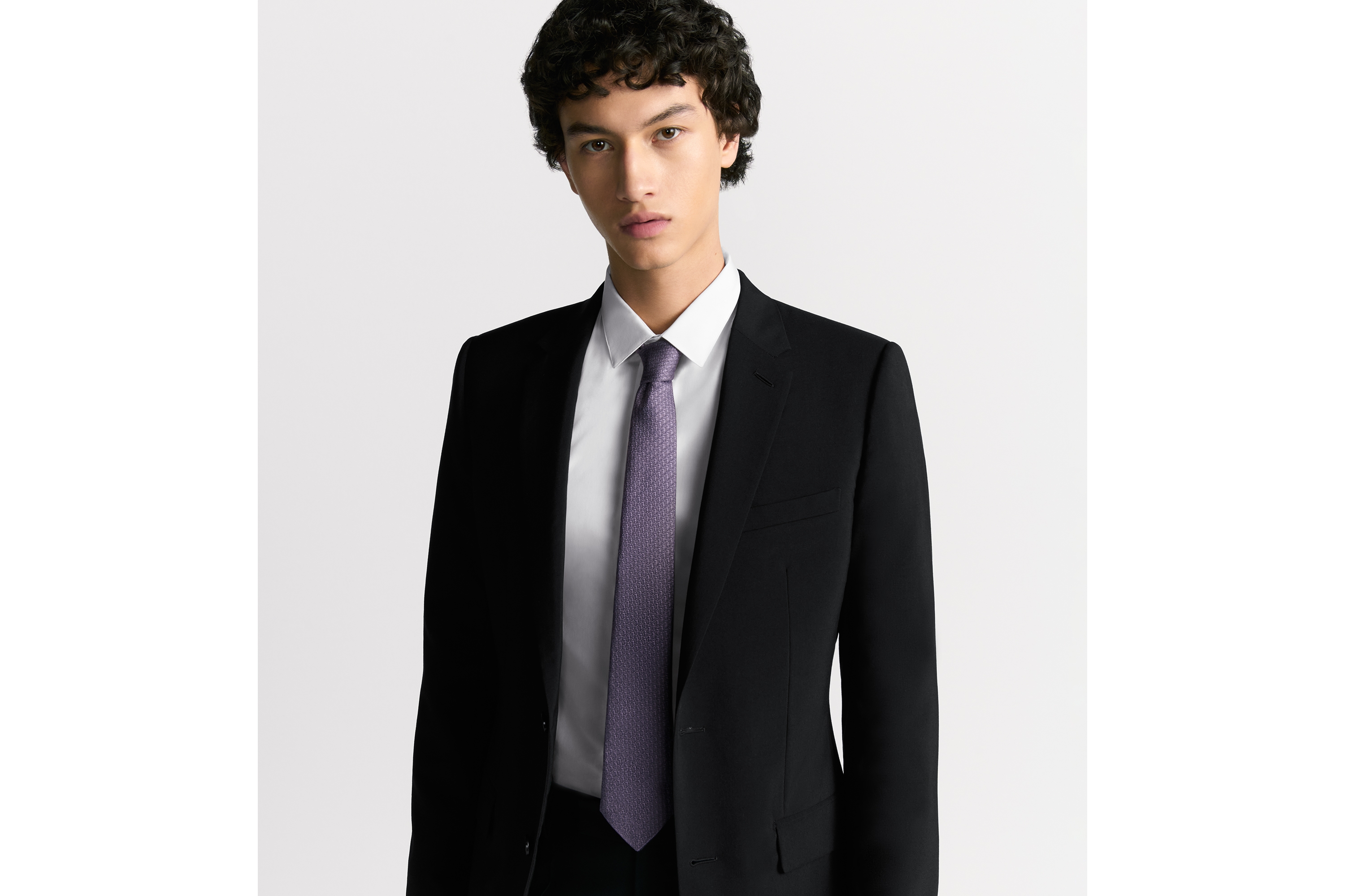 Dior 印花领带 紫色桑蚕丝面料 Oblique 印花 E35