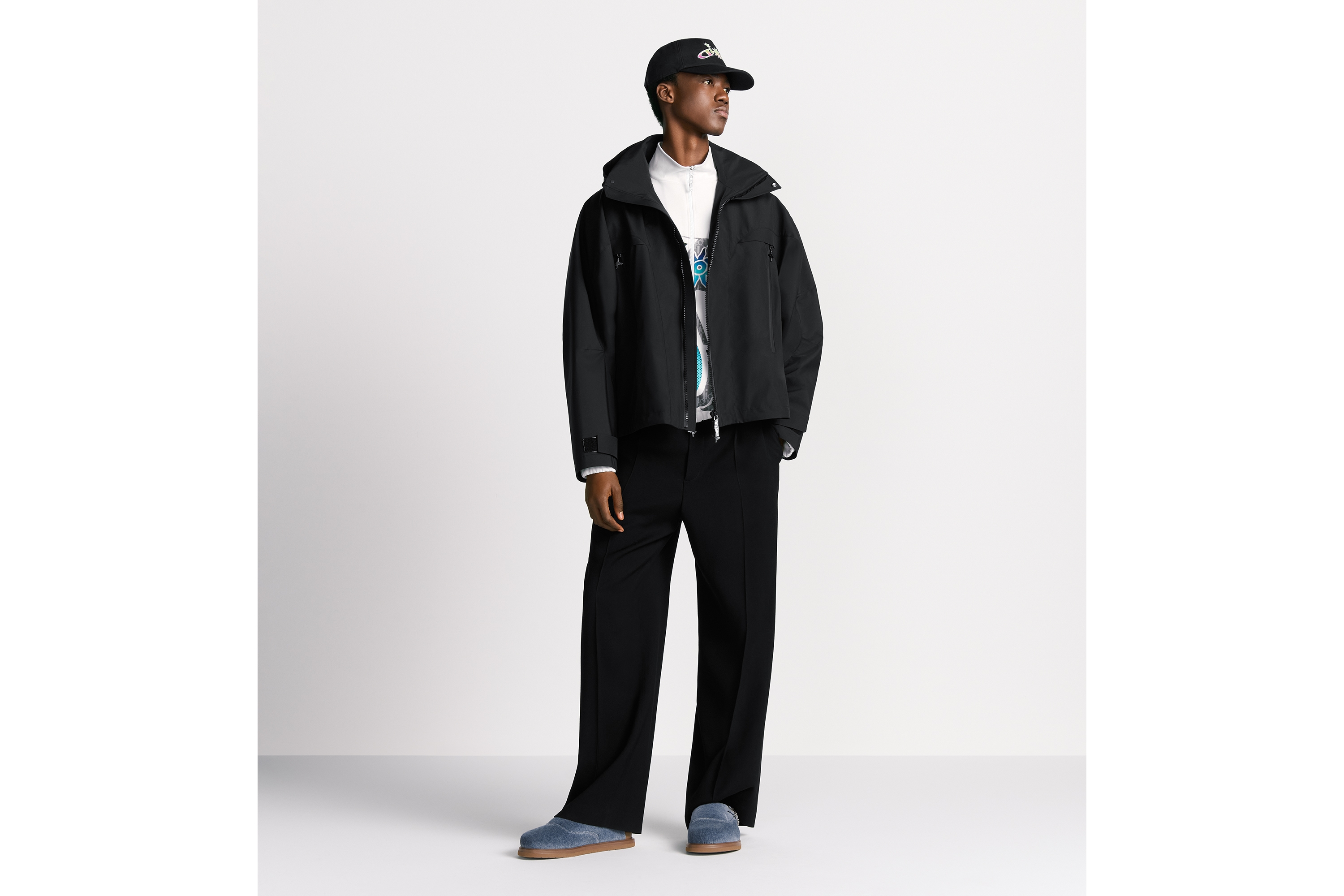 DIOR AND LEWIS HAMILTON 派克大衣 黑色科技面料 E20