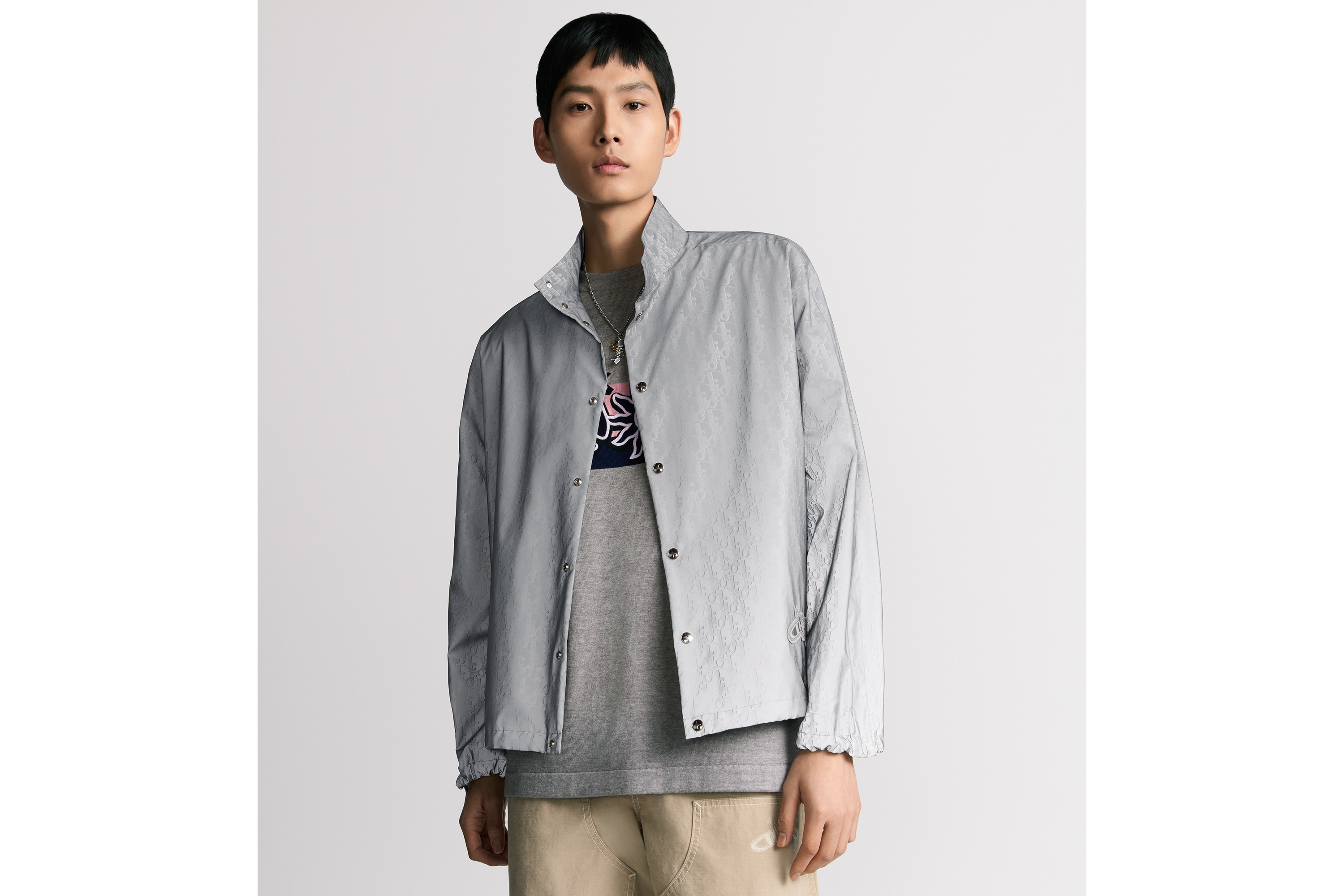 look_image_alt_prefix DIOR AND LEWIS HAMILTON 超大版型衬衫 Oblique 印花反光锦纶 E01