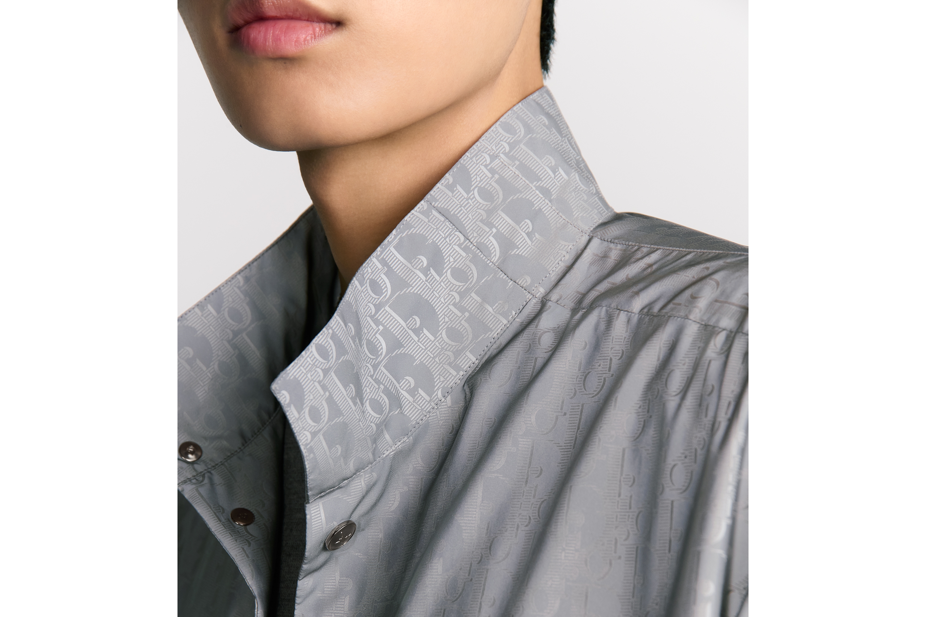 look_image_alt_prefix DIOR AND LEWIS HAMILTON 超大版型衬衫 Oblique 印花反光锦纶 E05