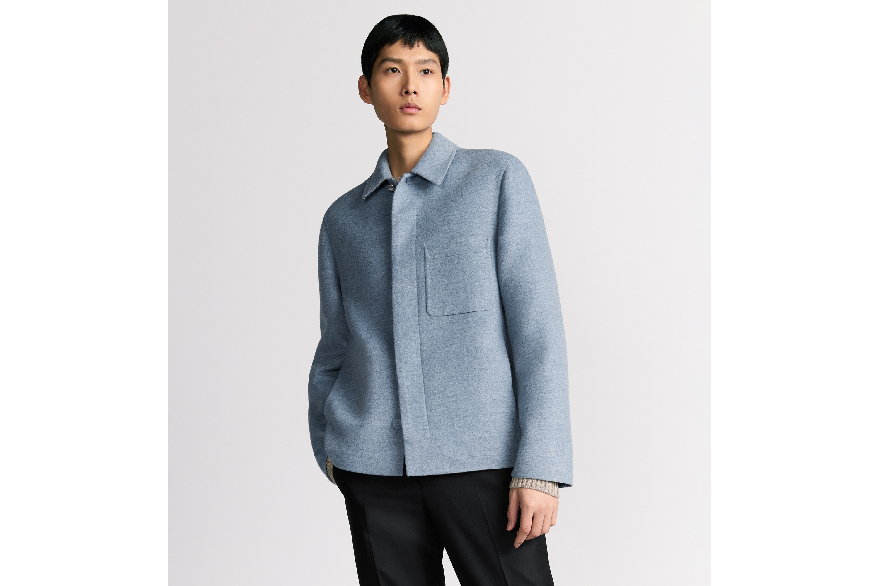 look_image_alt_prefix Dior Icons 工装夹克 蓝色双面绵羊毛和山羊绒混纺面料 E01