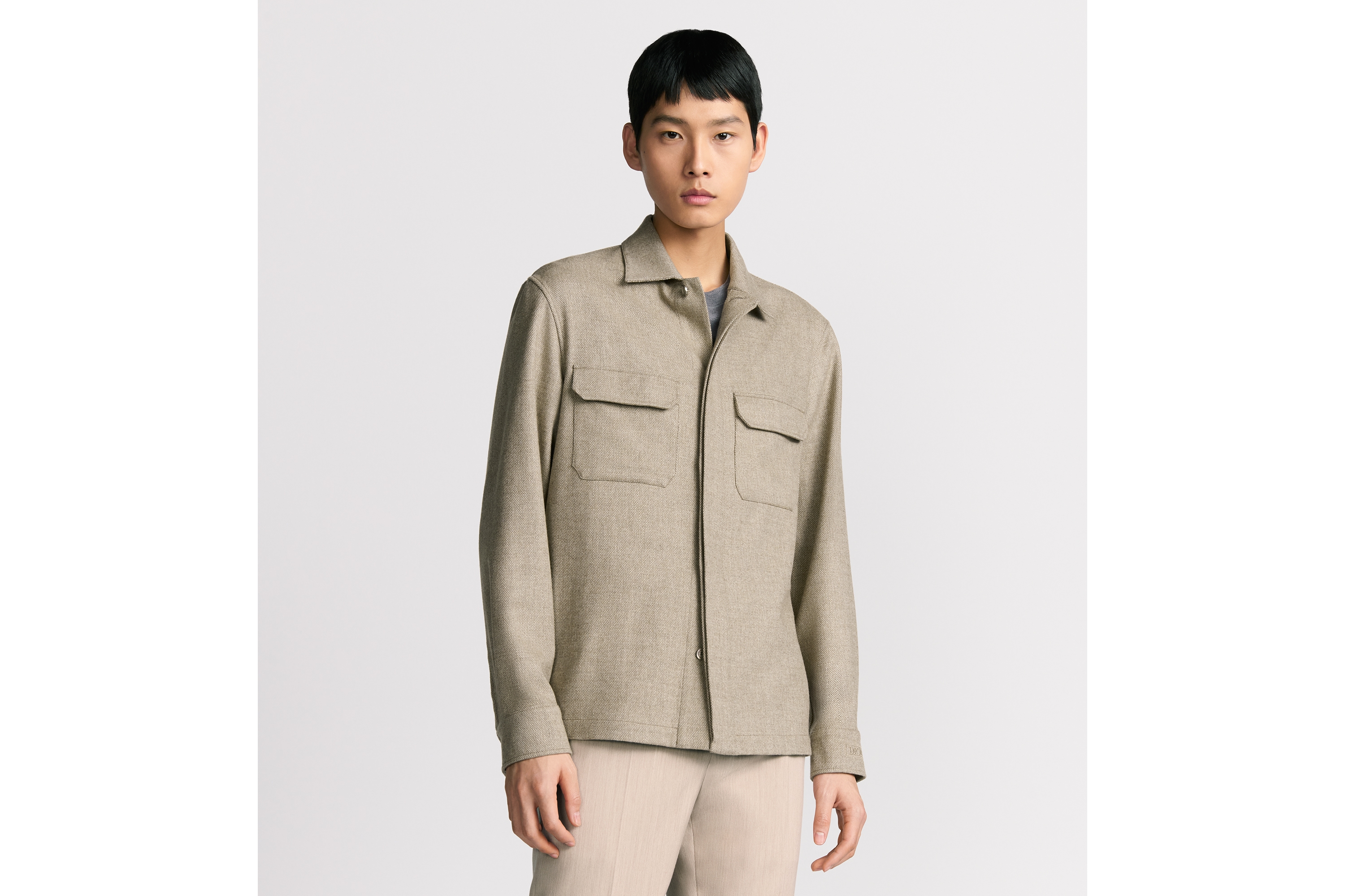 Dior Icons 外套衬衫 米色绵羊毛和山羊绒混纺面料 E07