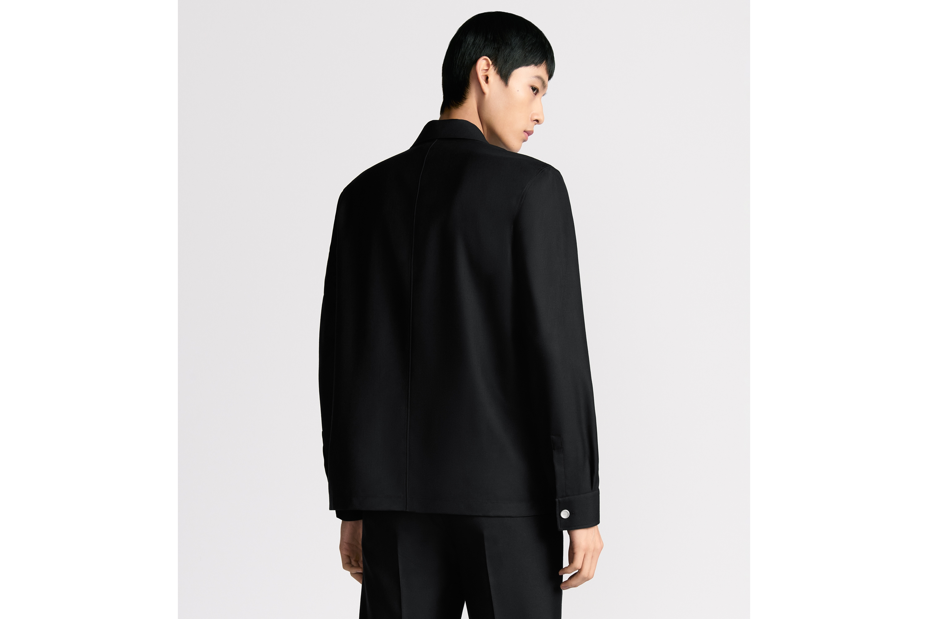 look_image_alt_prefix Dior Icons 衬衫 黑色山羊绒混纺斜纹面料 E09