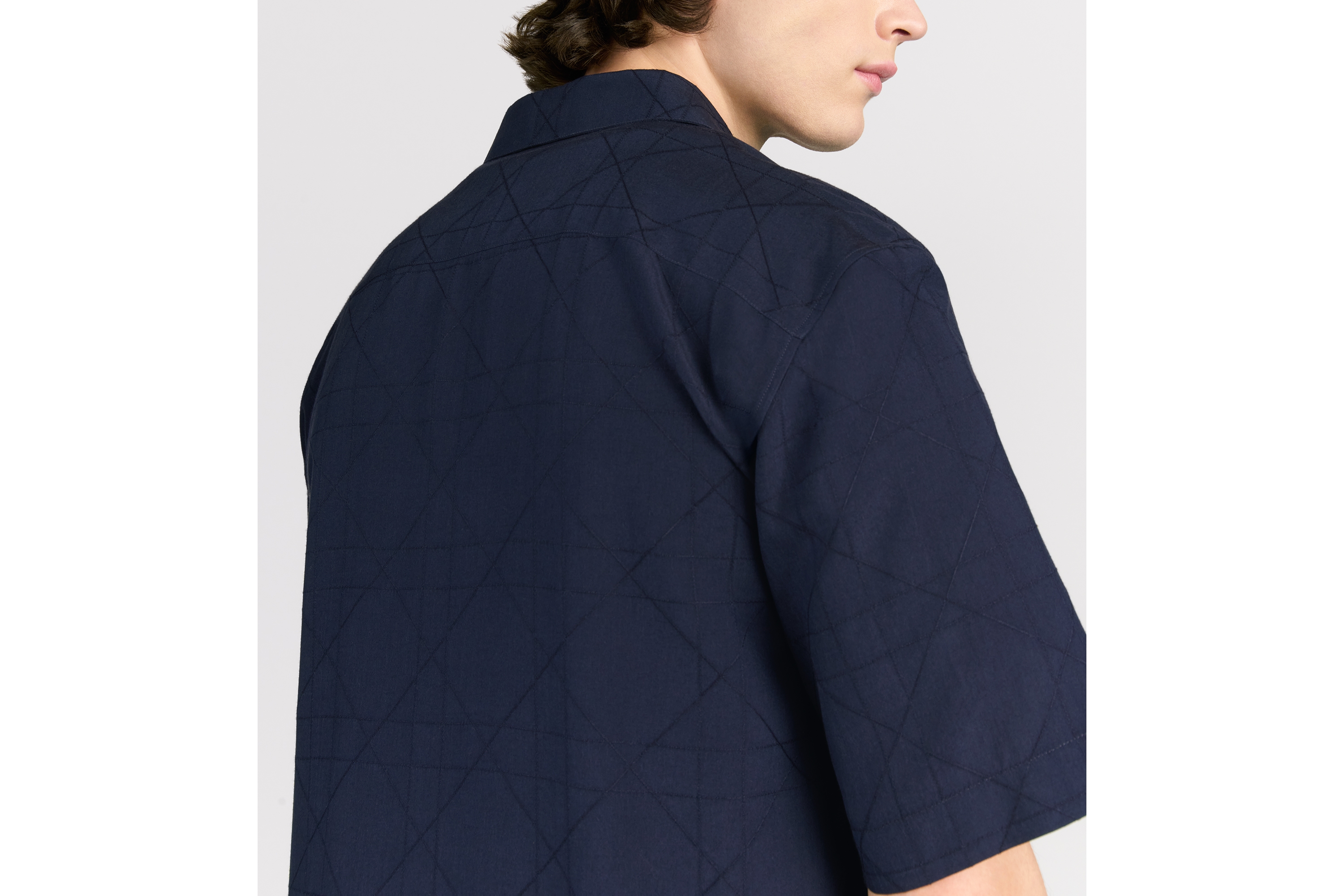 look_image_alt_prefix Dior Icons 短袖衬衫 蓝色桑蚕丝混纺面料 E09