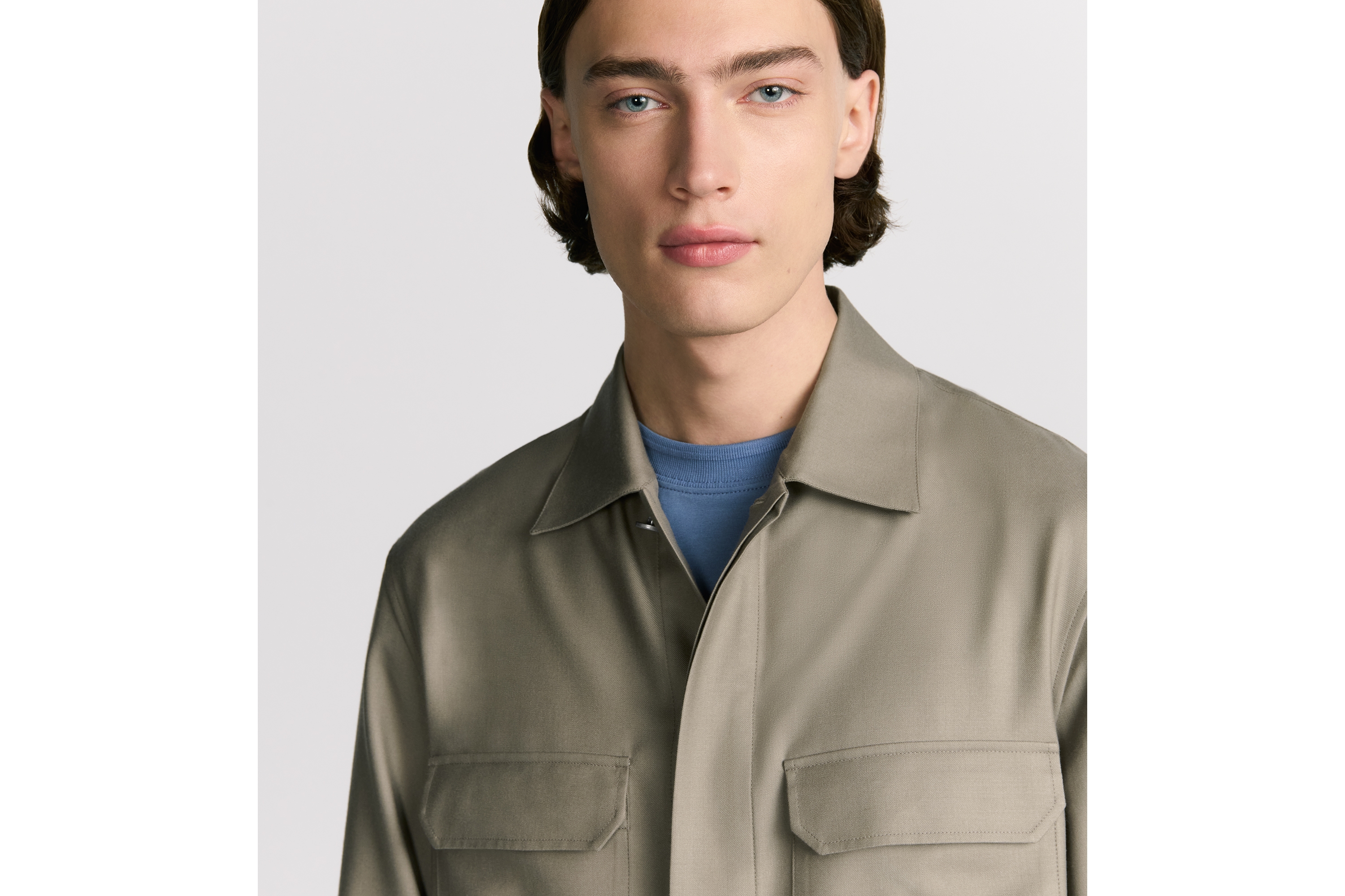 look_image_alt_prefix Dior Icons 衬衫 米色山羊绒混纺斜纹面料 E01