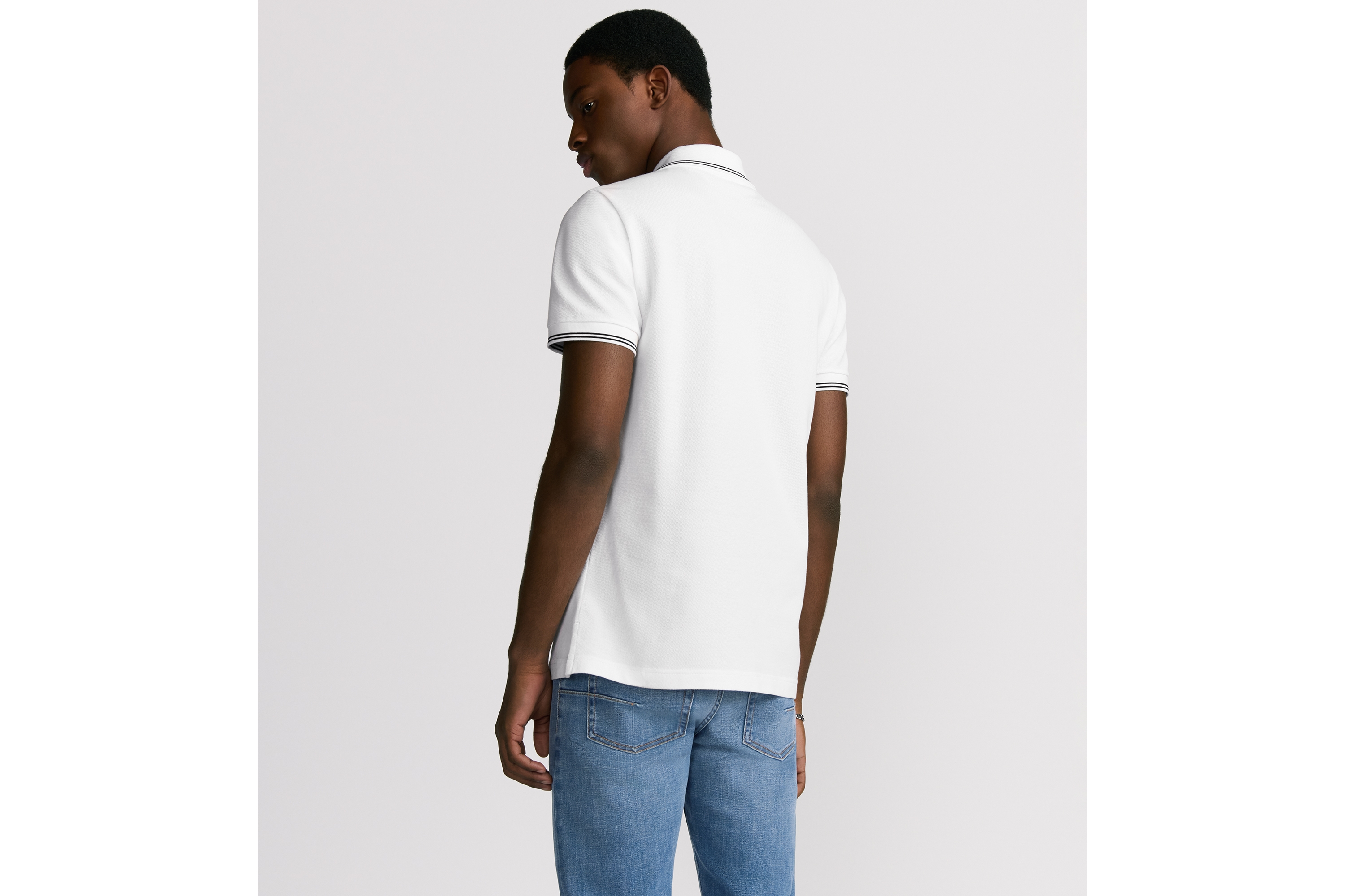 look_image_alt_prefix Polo 衫 白色棉质珠地布 CD Icon 标志 E09