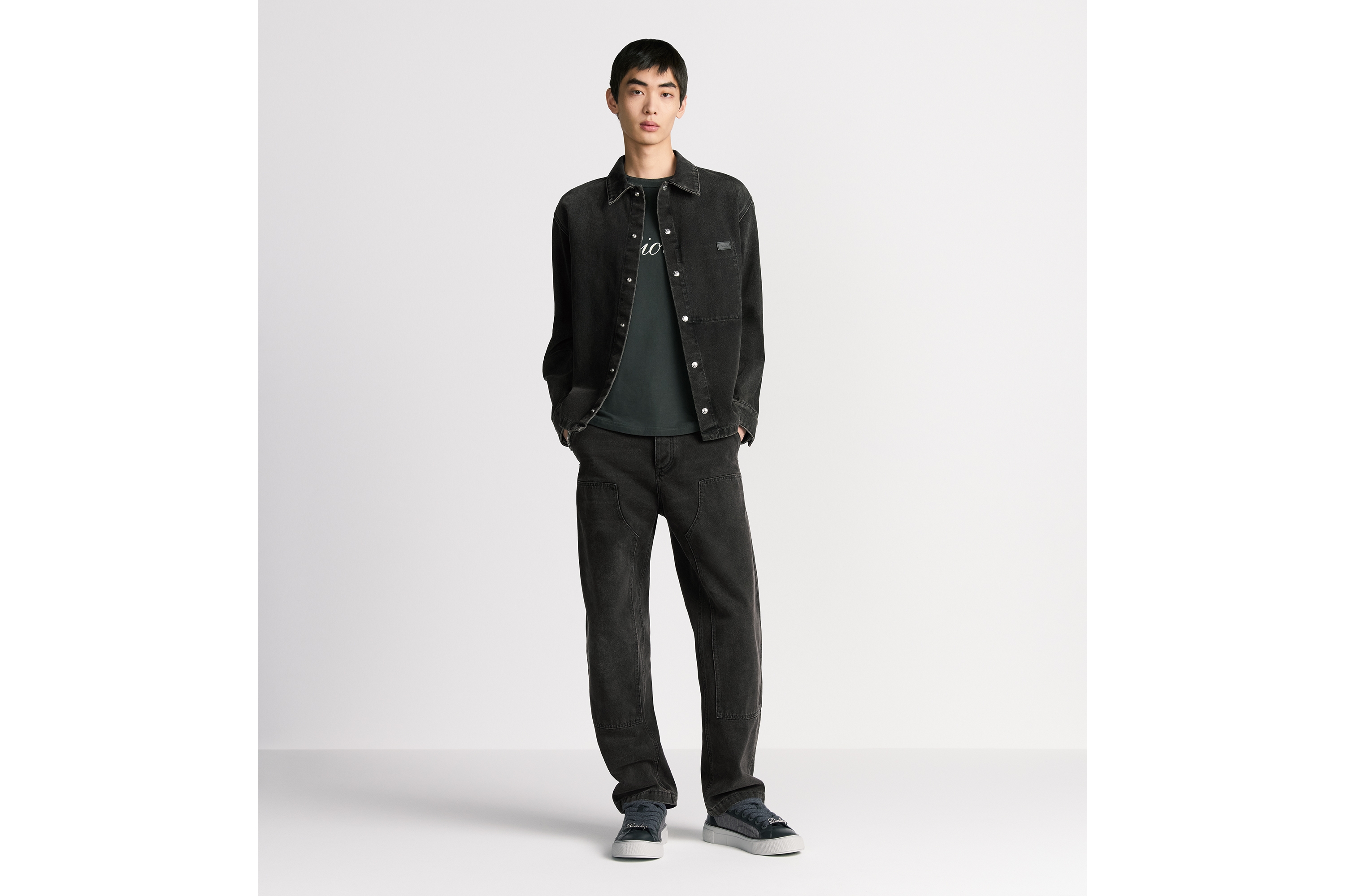 look_image_alt_prefix 外套衬衫 黑色棉质斜纹布 E02