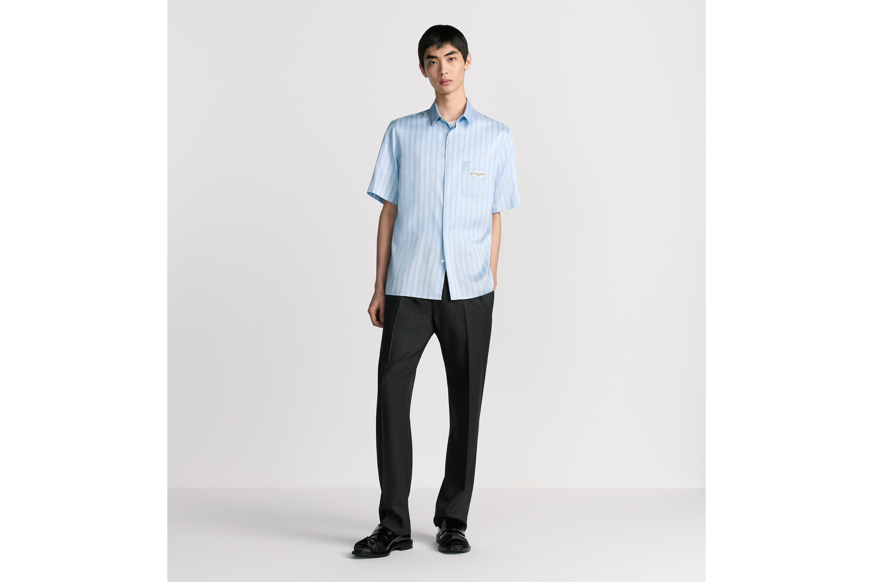 精裁运动裤 煤灰色绵羊毛面料 Christian Dior Couture 标签 E08