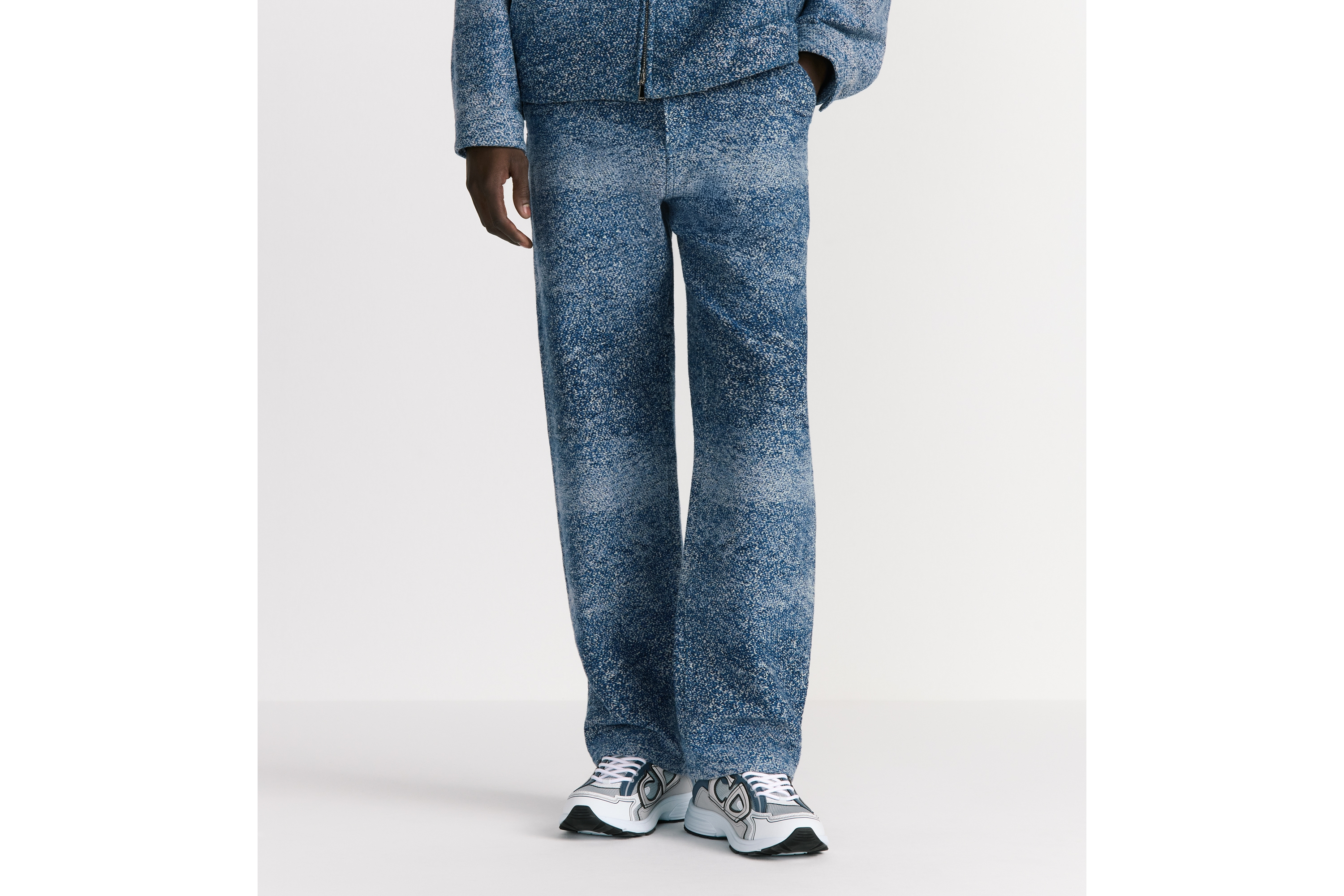 工装牛仔裤 蓝色棉质提花面料 Christian Dior Paris 标签 E13