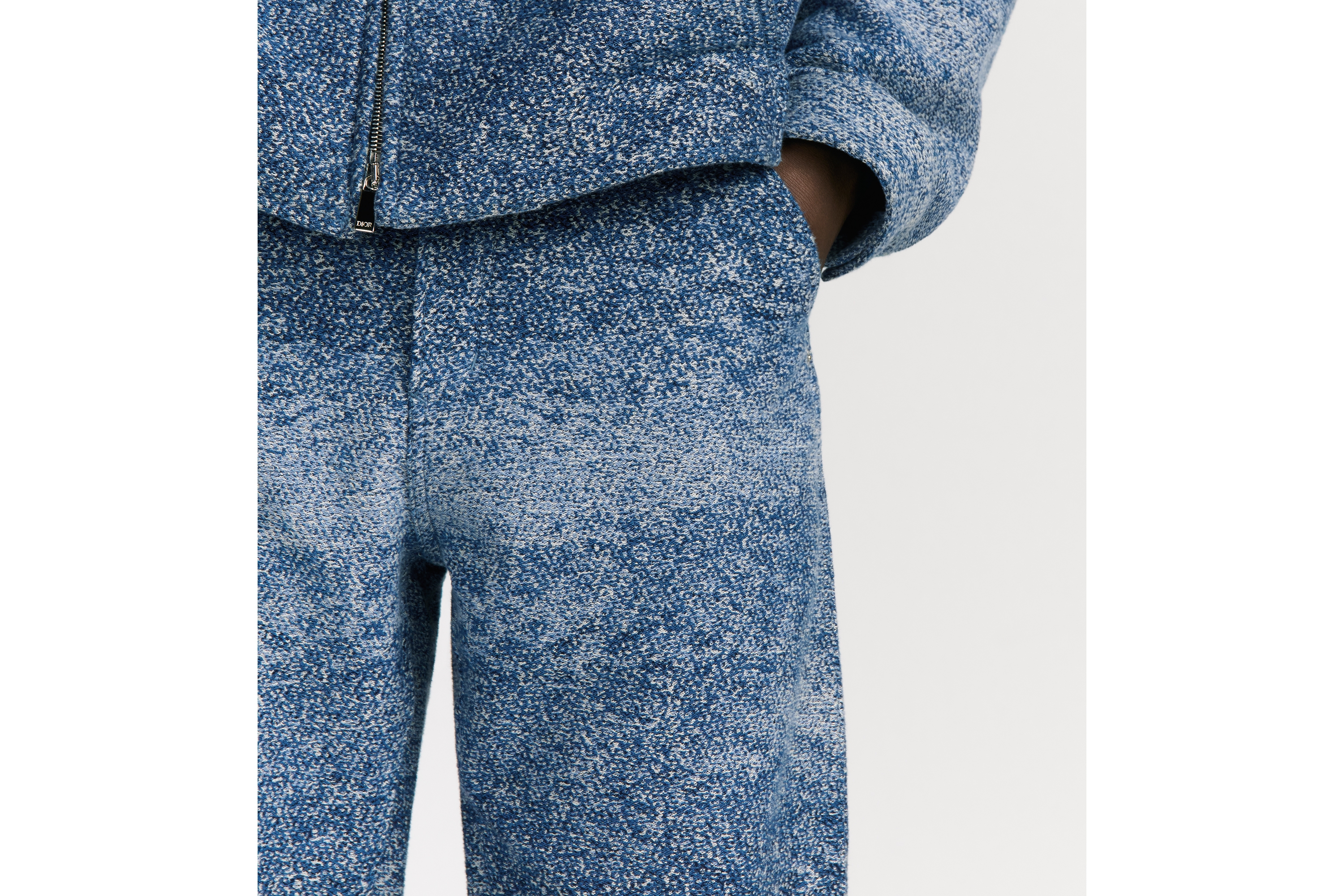 工装牛仔裤 蓝色棉质提花面料 Christian Dior Paris 标签 E16