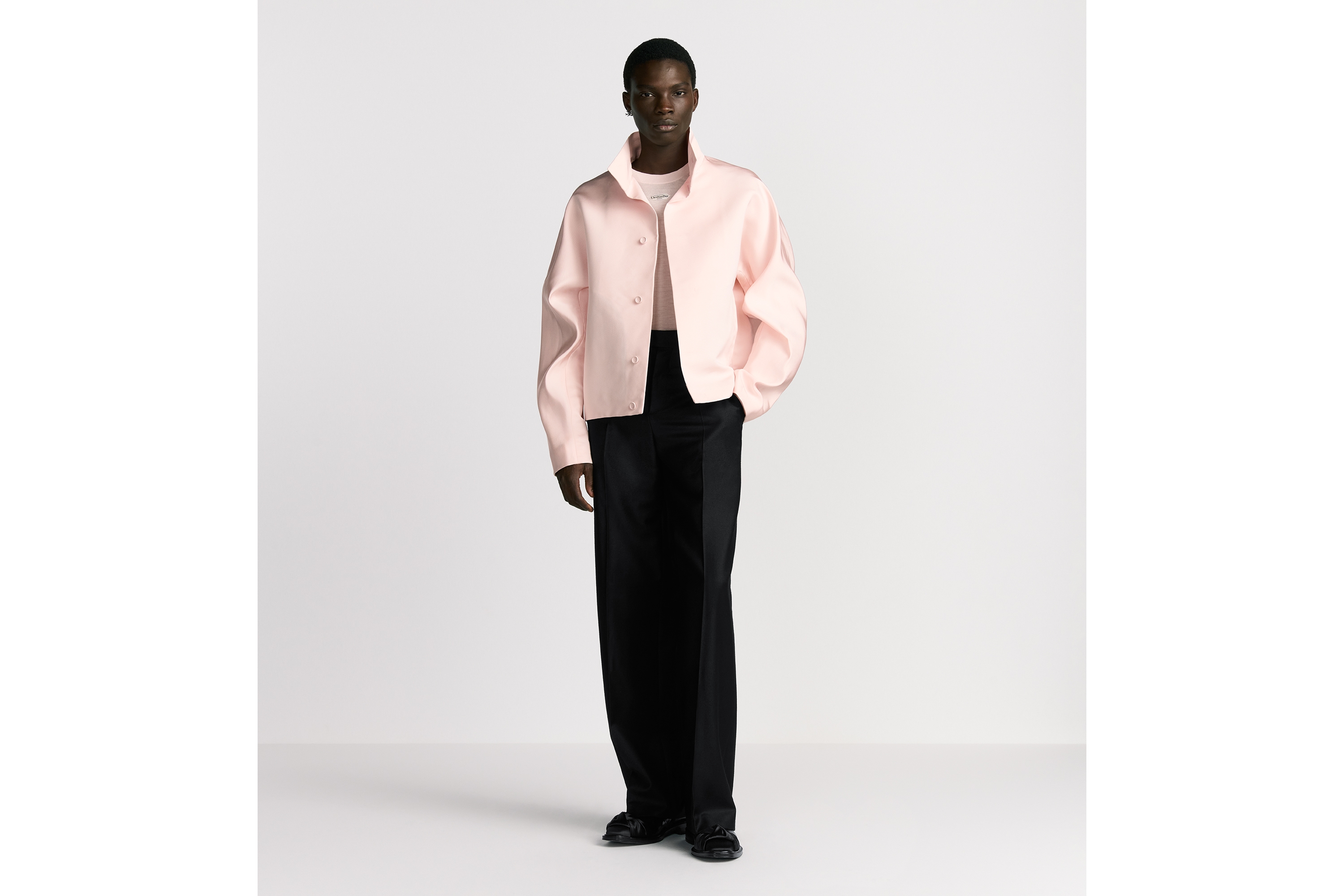 立领夹克 粉色罗缎锦 E14