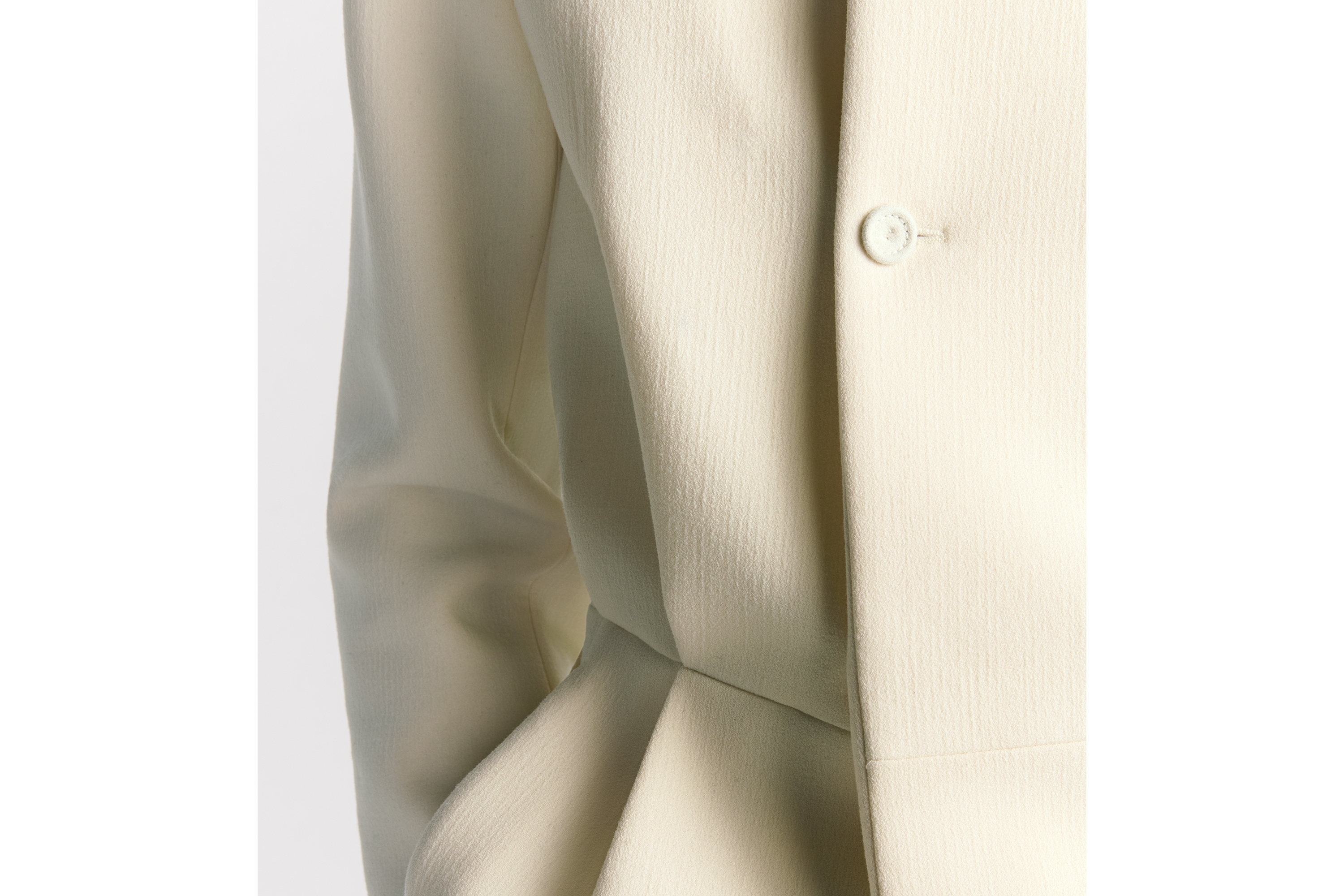 经典西装外套 米白色绵羊毛混纺面料 E10