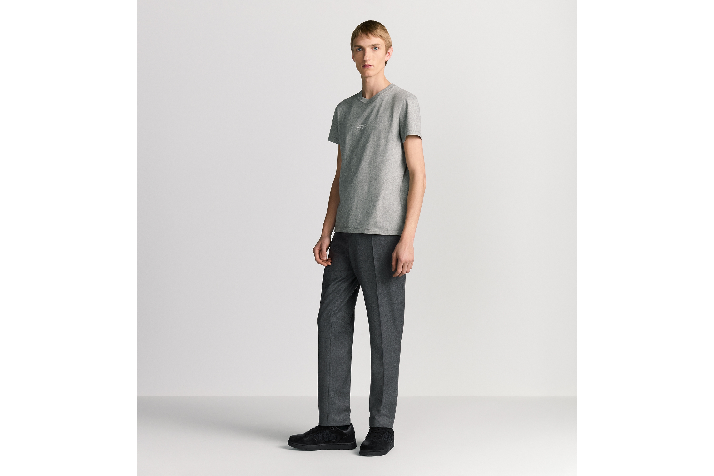 look_image_alt_prefix 常规版型 T 恤 灰色棉质平纹针织面料 Dior Montaigne 印花 E08