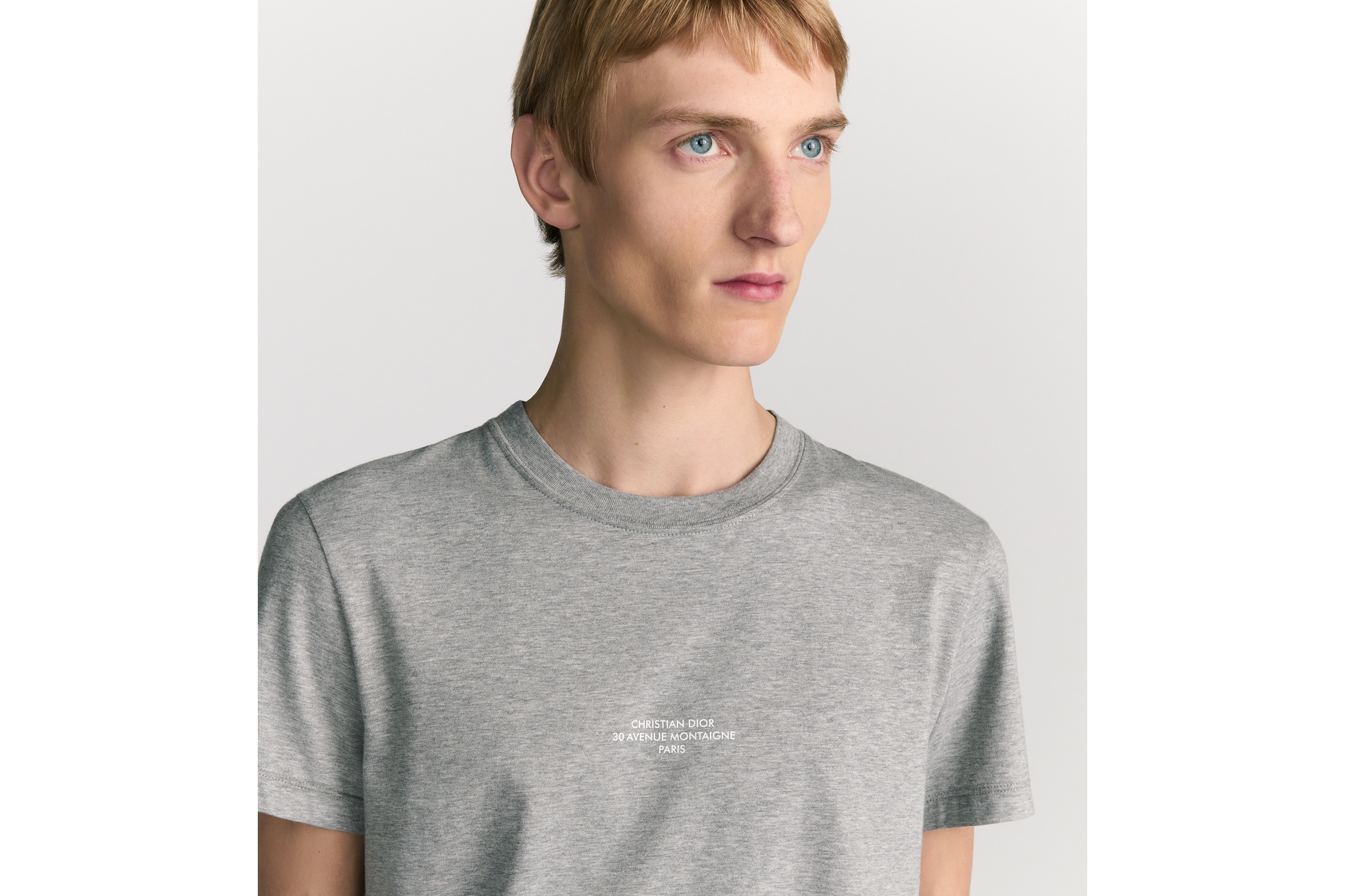 look_image_alt_prefix 常规版型 T 恤 灰色棉质平纹针织面料 Dior Montaigne 印花 E10