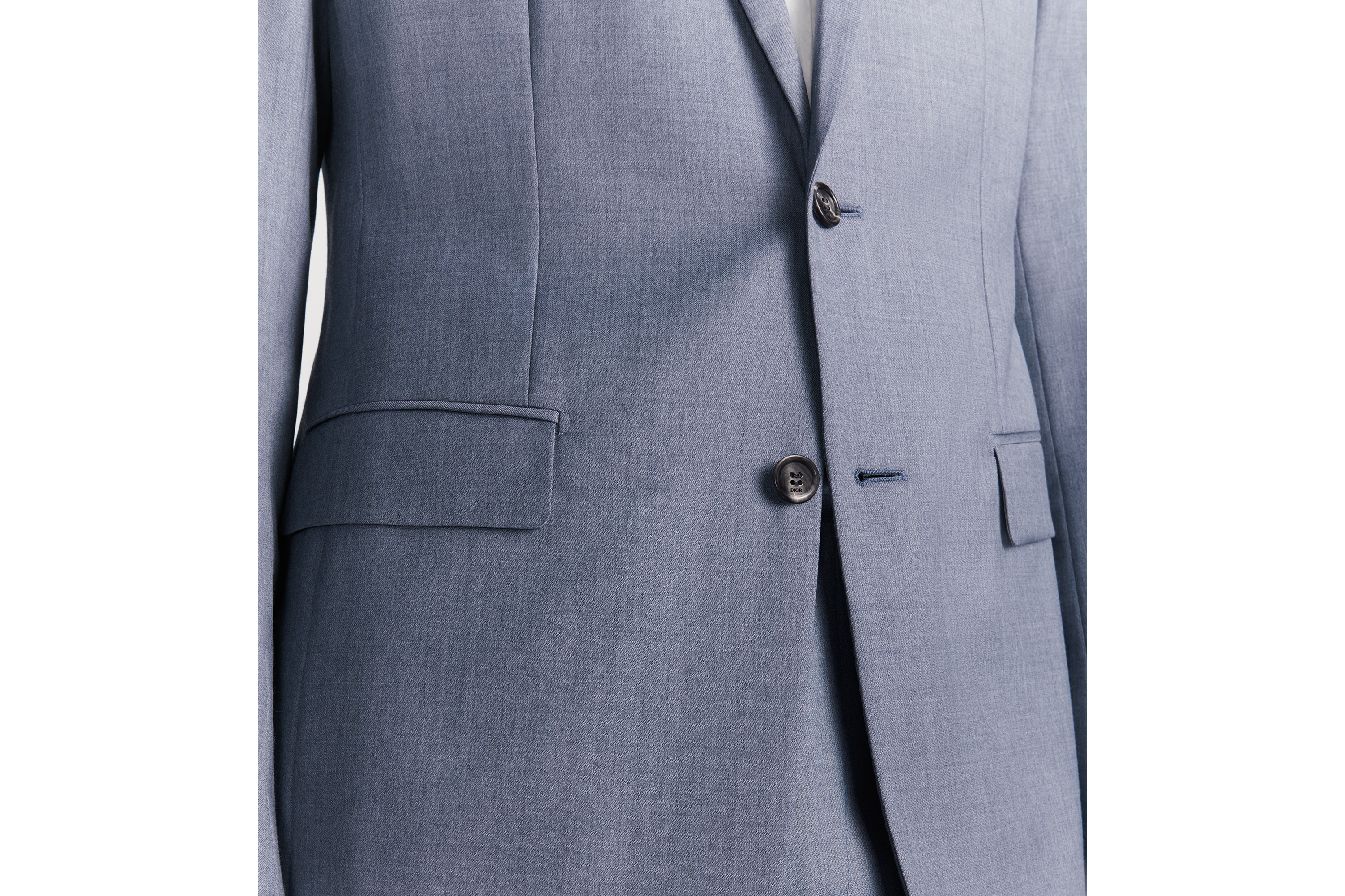 经典西装 蓝色绵羊毛格纹布 E04