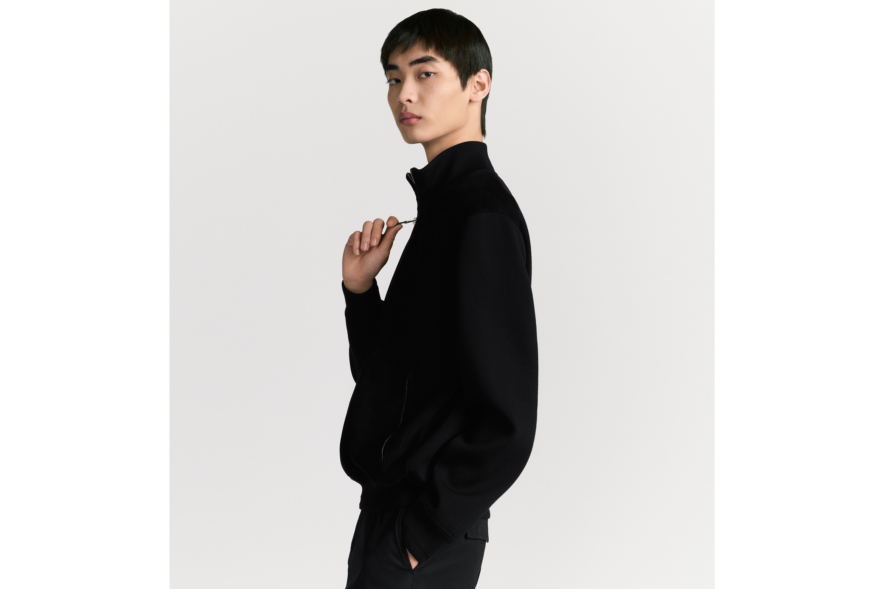 Dior Icons 针织衫 黑色绵羊毛针织面料 E01