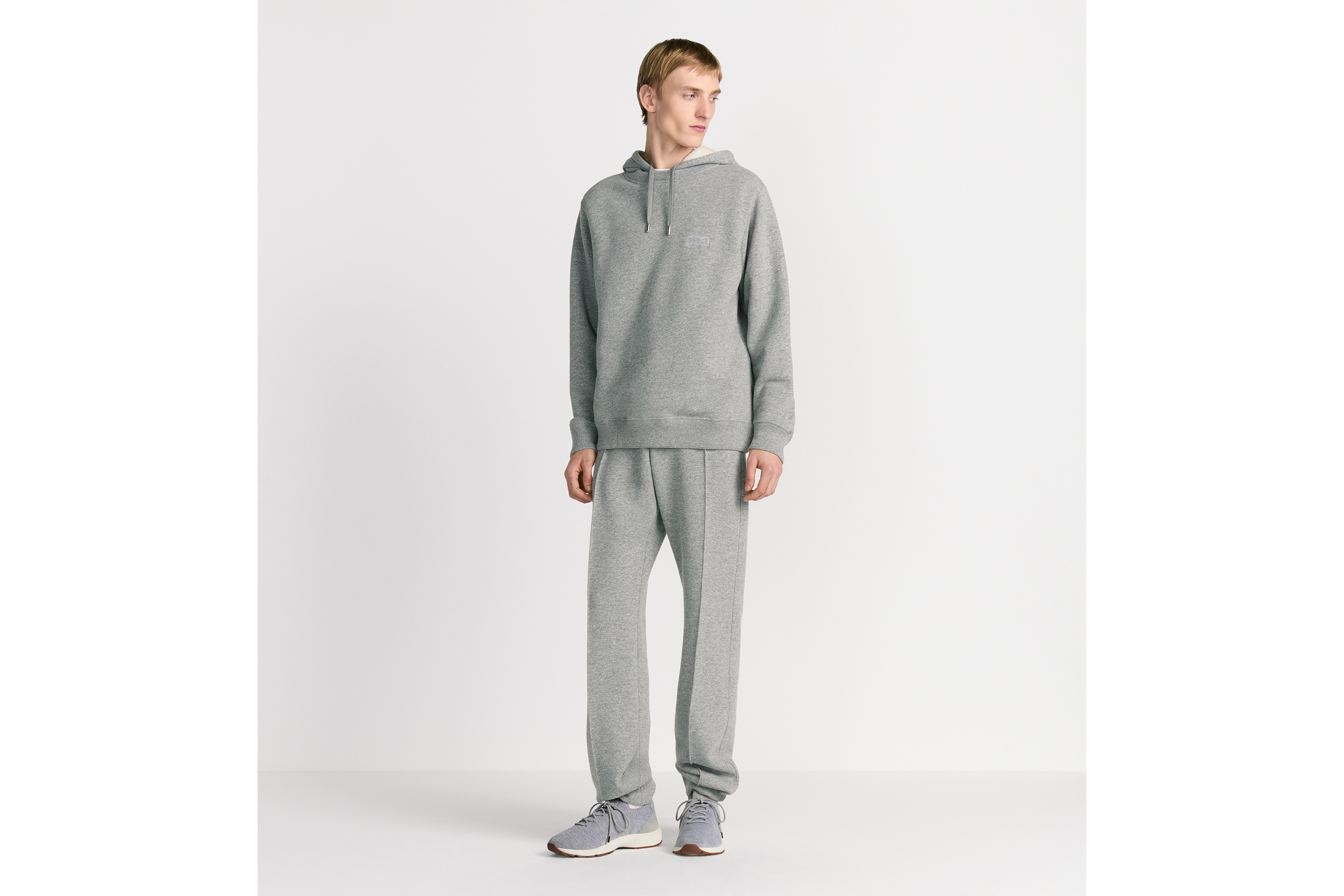 Dior Icons 运动长裤 灰色层次色调山羊绒混纺起绒面料 E08