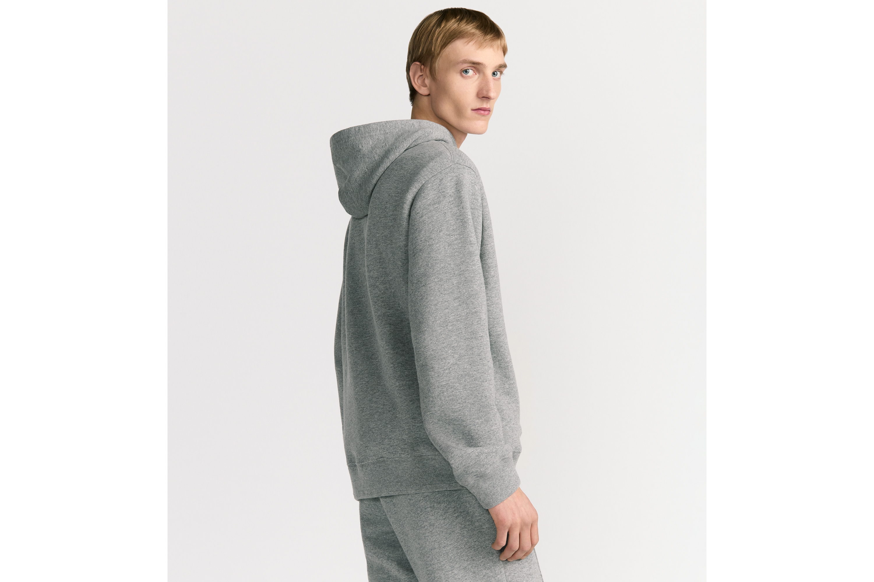 Dior Icons 连帽运动衫 灰色山羊绒混纺起绒面料层次色调 E09