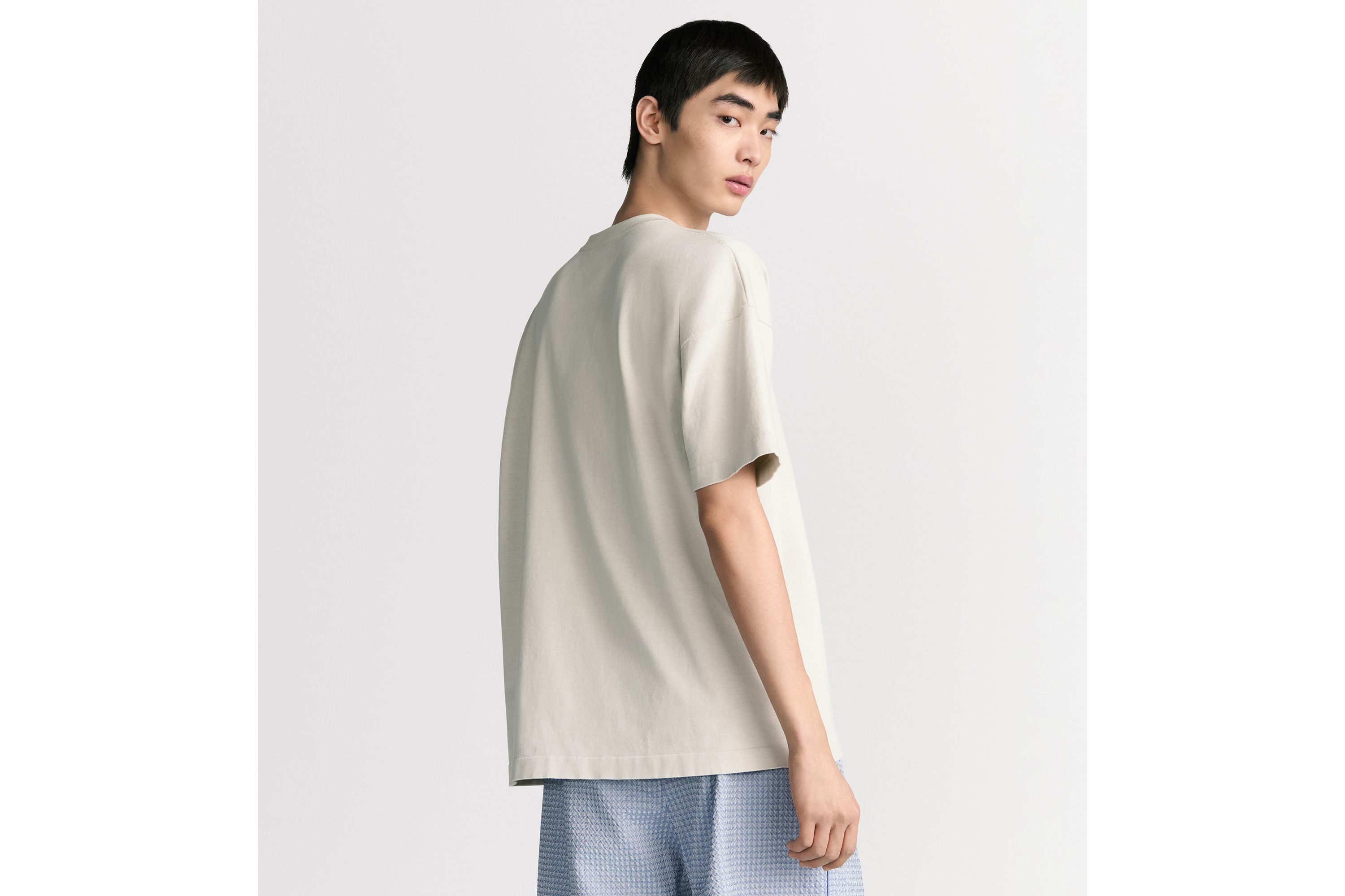 宽松版型 T 恤 白色棉质针织面料 Christian Dior Couture 标志 E09