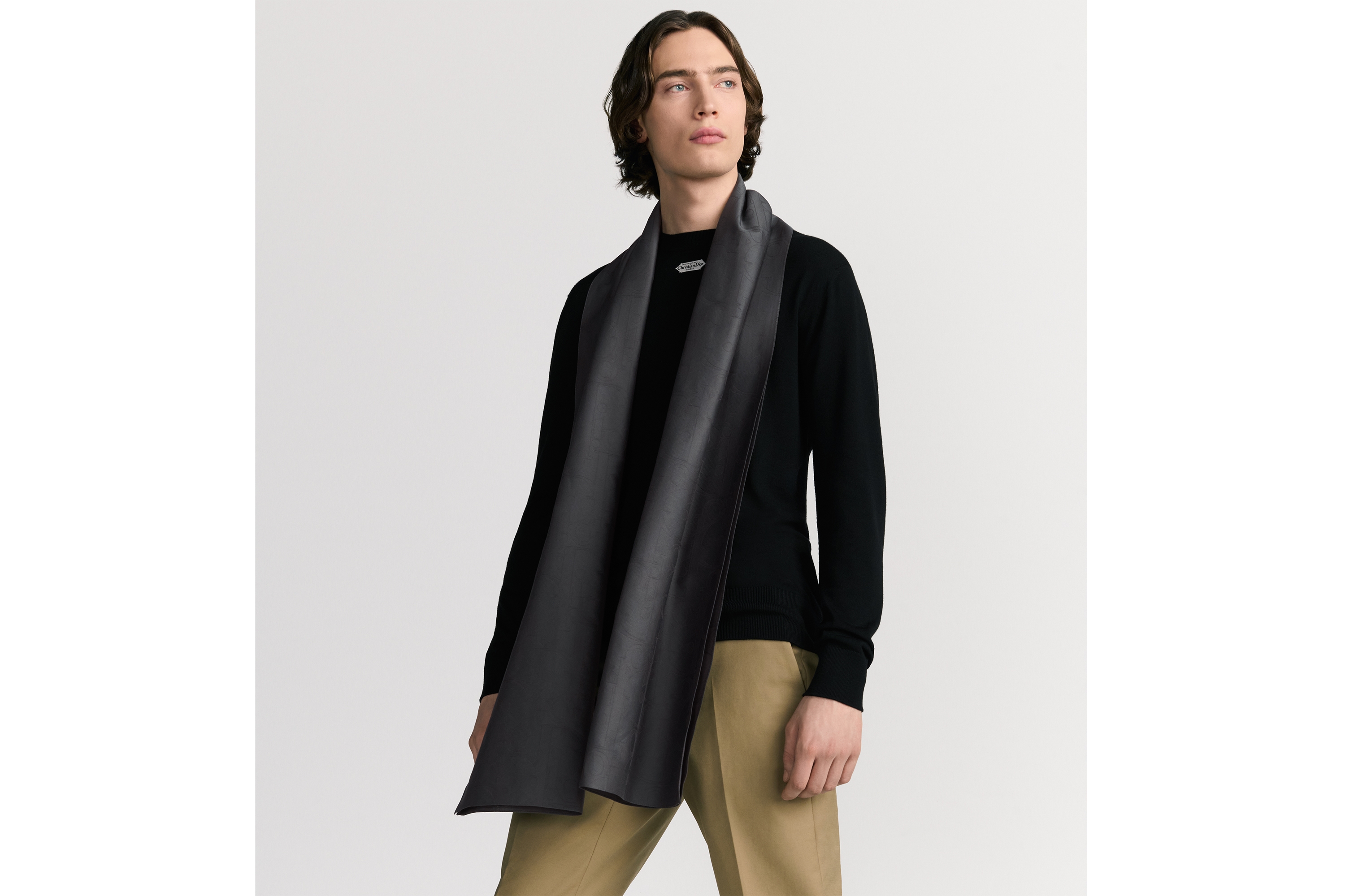 look_image_alt_prefix Dior 印花披肩 煤灰色棉质混纺面料 Dior Gravity 图案 E32