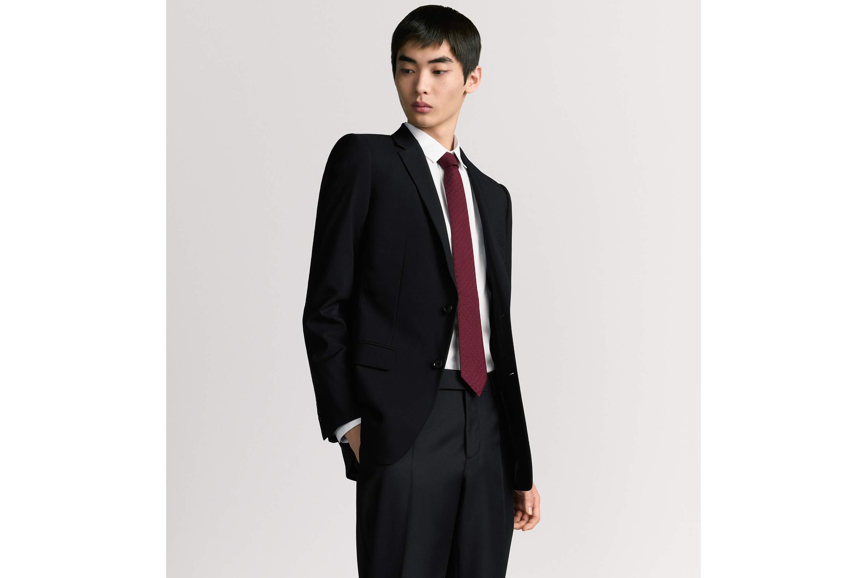 Dior 印花领带 红色桑蚕丝面料 CD Icon 图案 E35