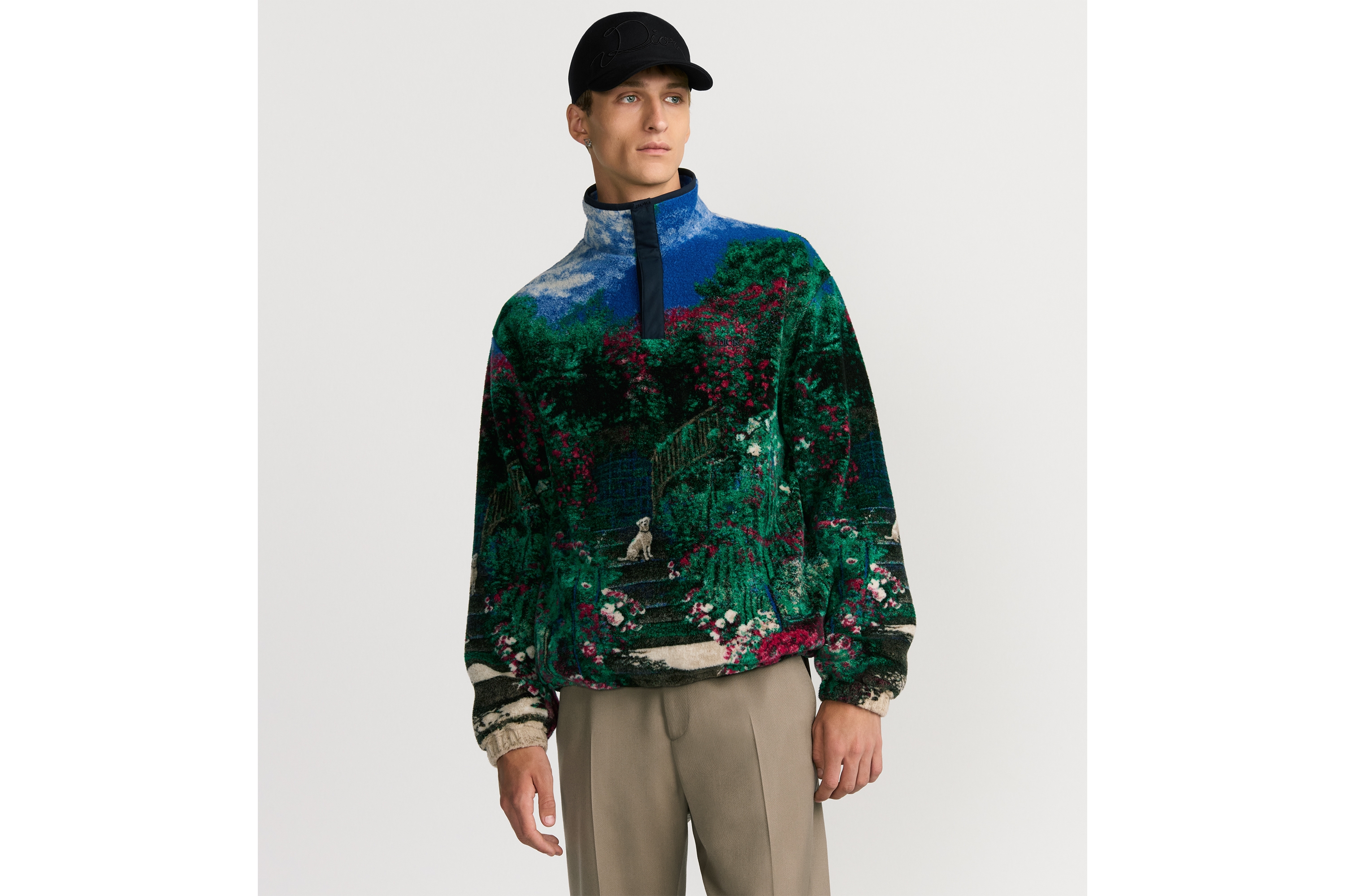 look_image_alt_prefix 起绒衣 多色绵羊毛混纺起绒面料 Dior Garden 图案 E01