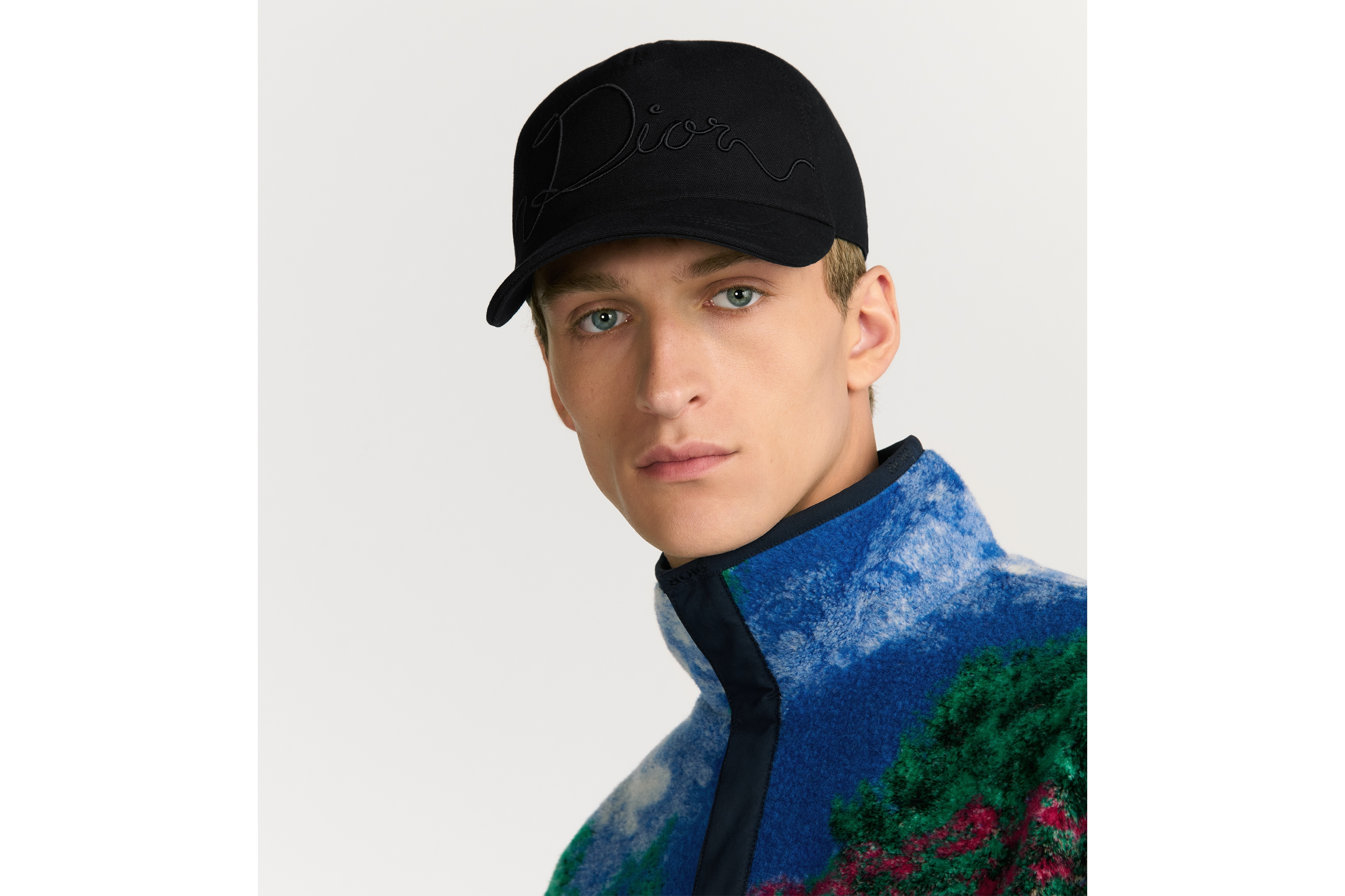 look_image_alt_prefix 棒球帽 黑色棉质帆布 Dior Ribbon 刺绣 E26