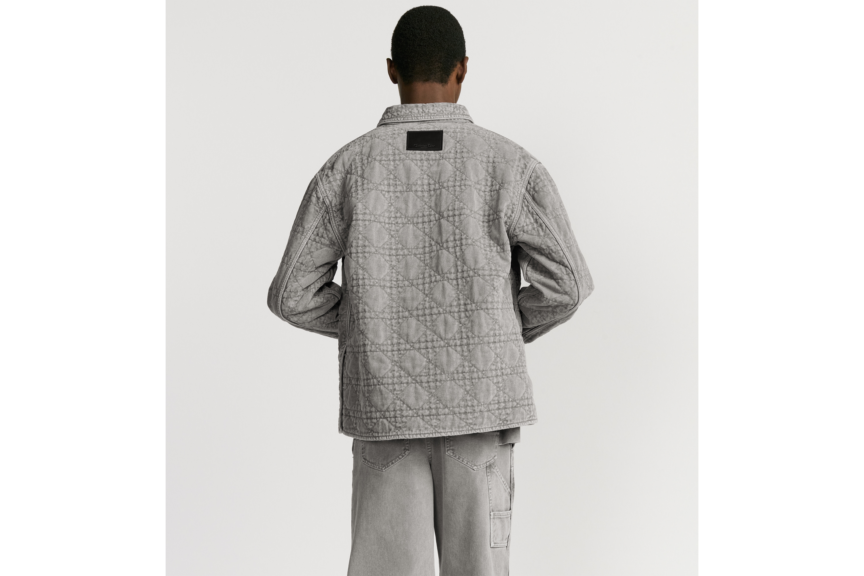 look_image_alt_prefix 外套衬衫 灰色棉质斜纹面料藤格纹 E03