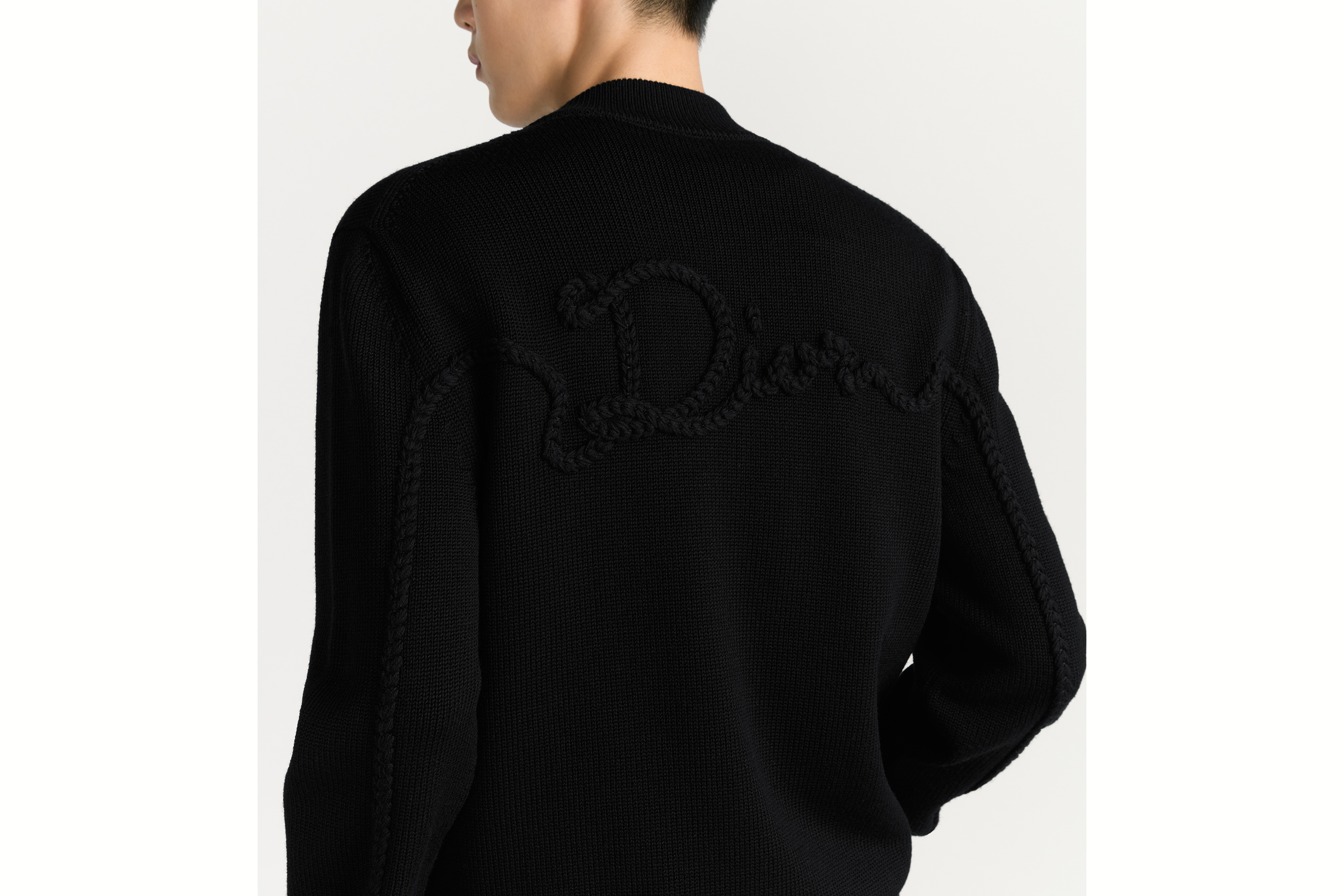 look_image_alt_prefix 短夹克 黑色绵羊毛平纹针织面料 Dior Ribbon 标志 E03