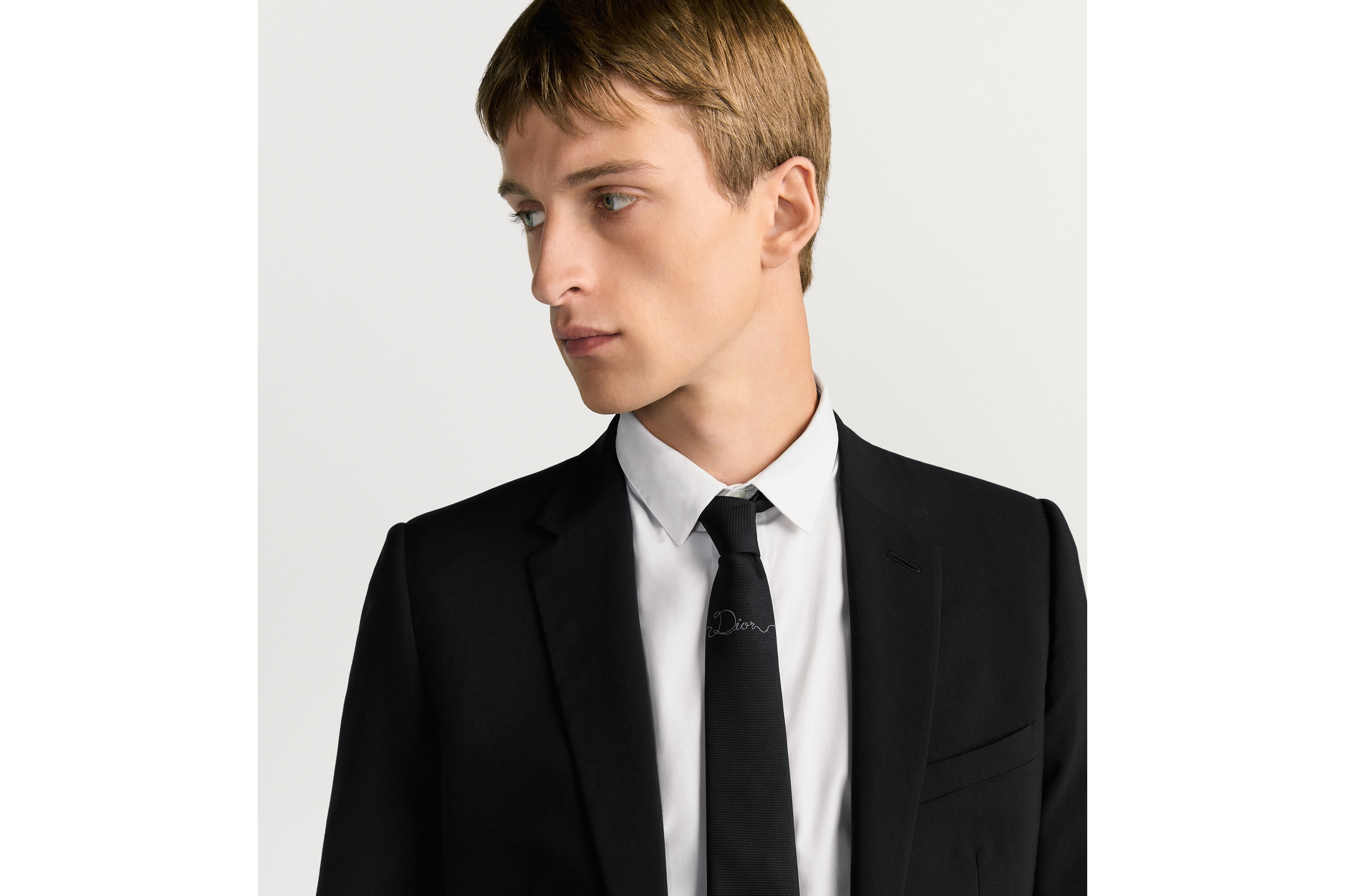 look_image_alt_prefix 领带 黑色桑蚕丝面料 Dior Ribbon 标志 E36