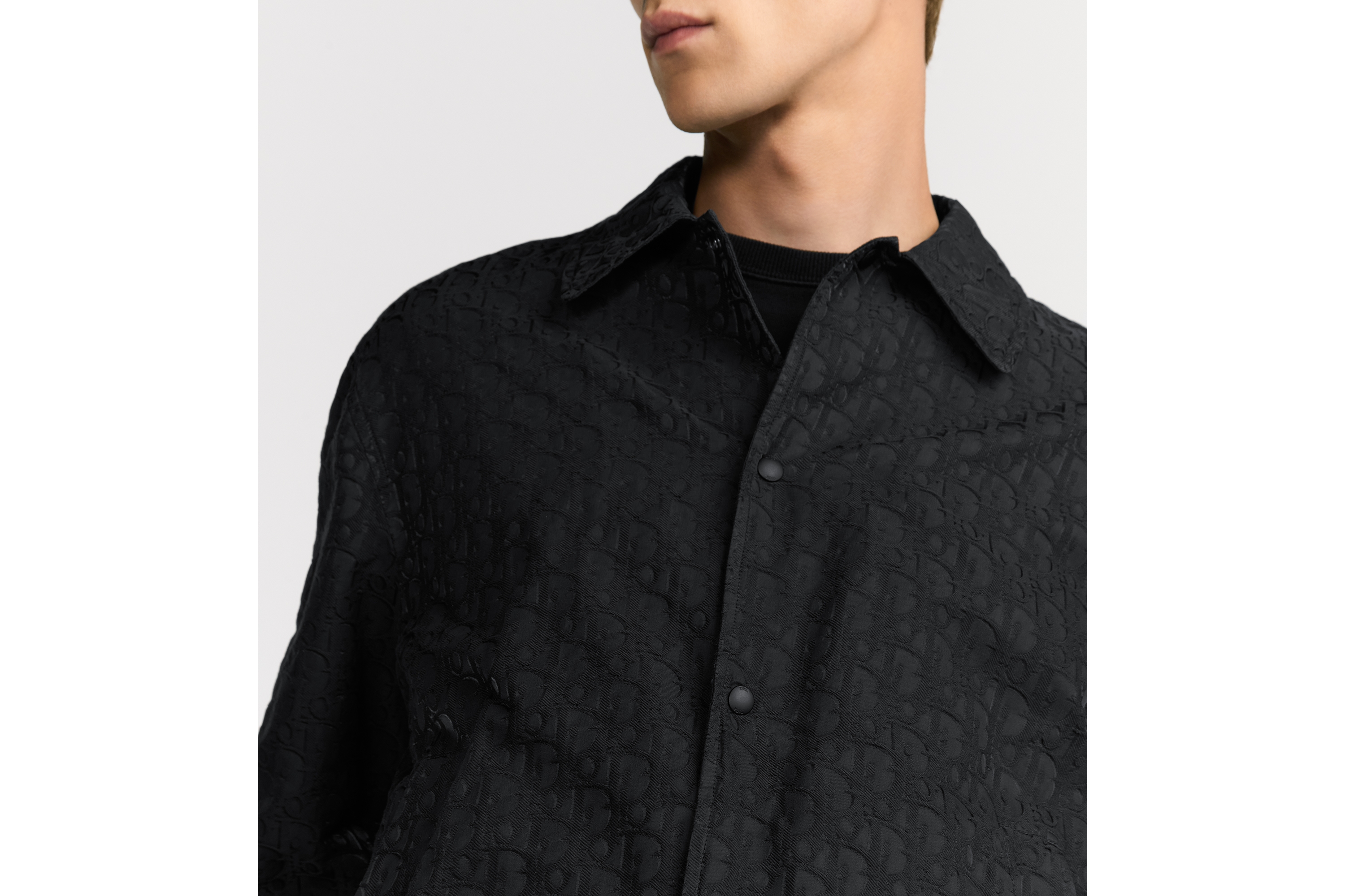 look_image_alt_prefix 短夹克 深灰色棉质混纺面料 Oblique 印花 E04