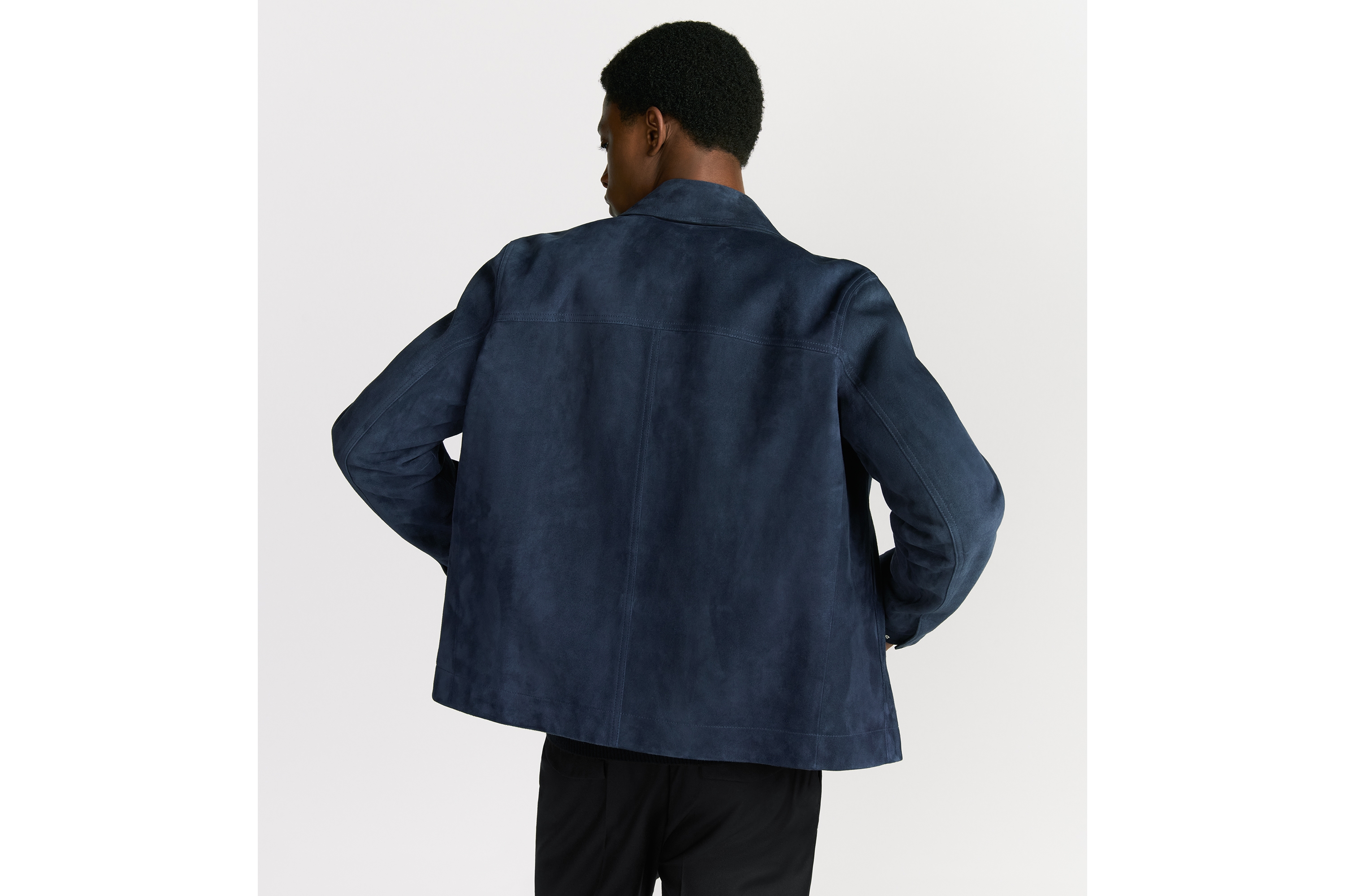 短夹克 海军蓝色羊皮革 E03